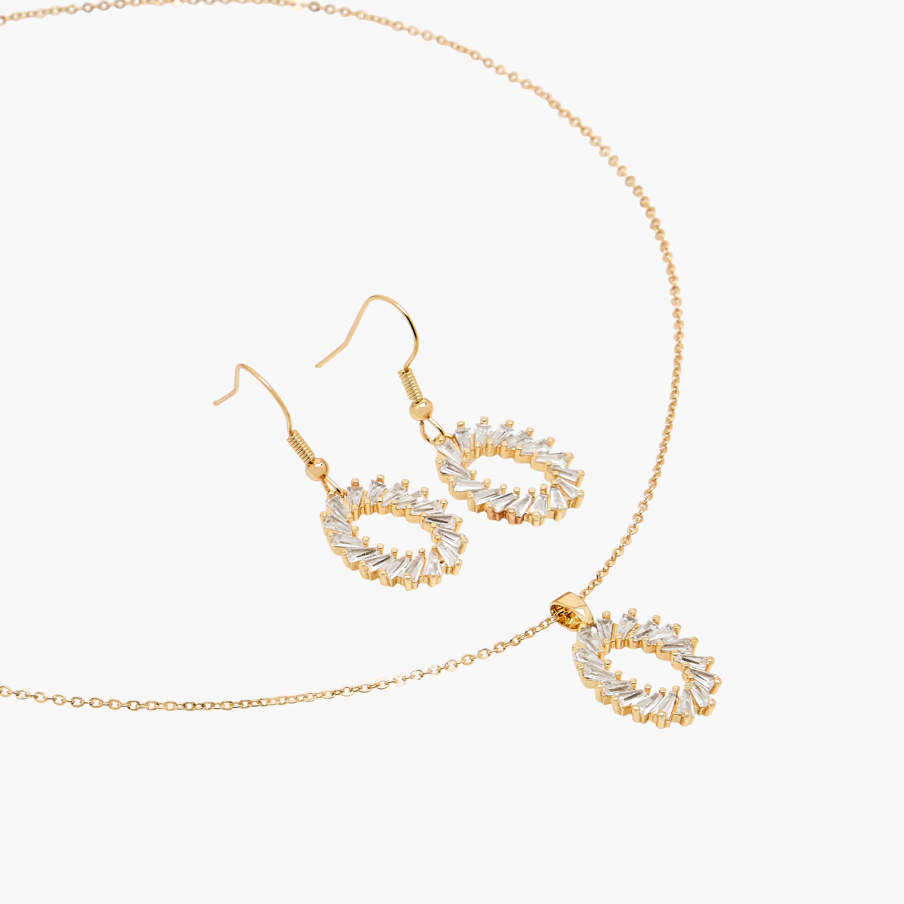 Set of 2 Cubic Zirconia Embellished Metal Necklace and Earrings-women-watchesandjewellery-jewellery-jewellerysets-image-4
