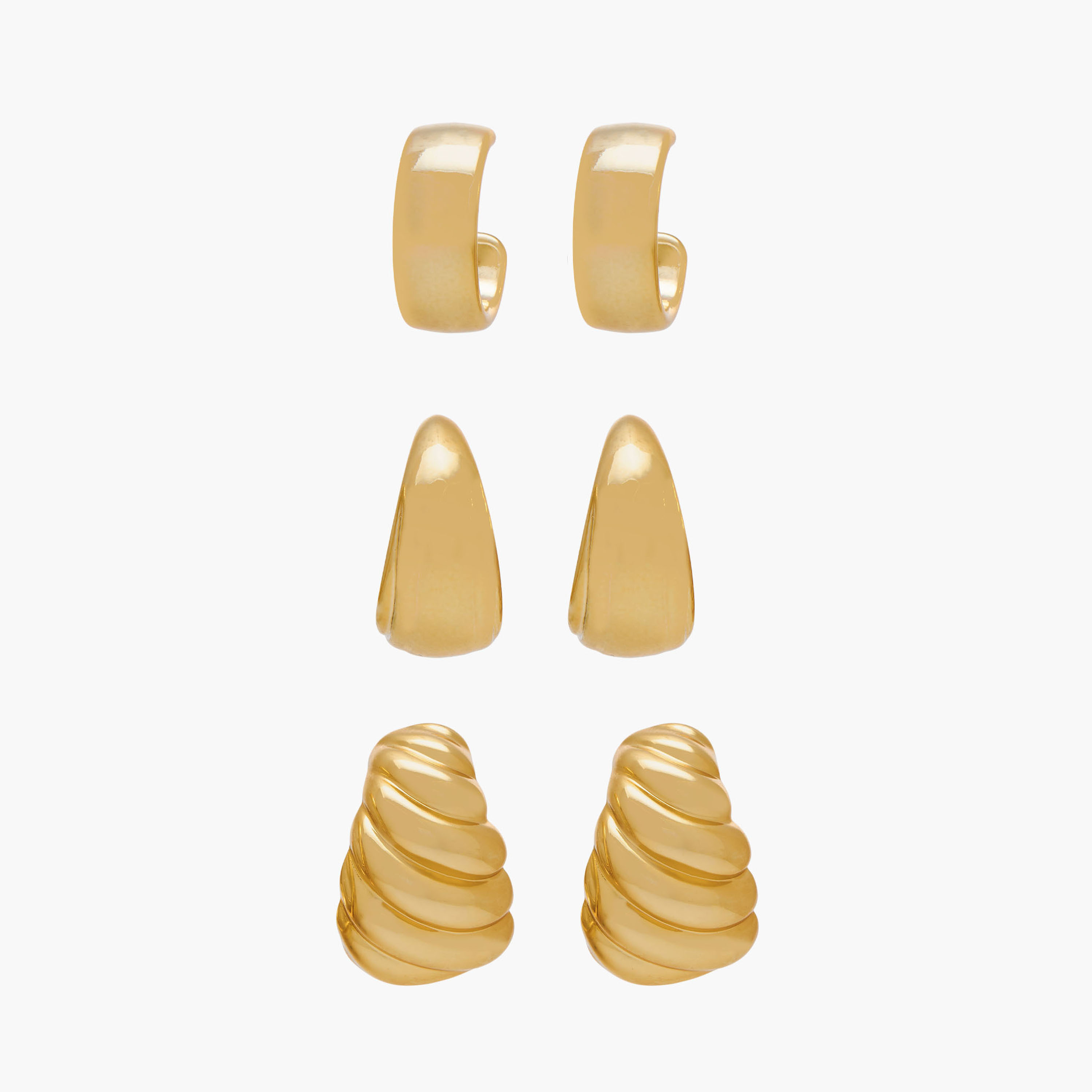 حلقان حلقية ميتاليك متنوعة بمكبس إغلاق - عبوة 3 قطع-women-watchesandjewellery-jewellery-earrings-image-1