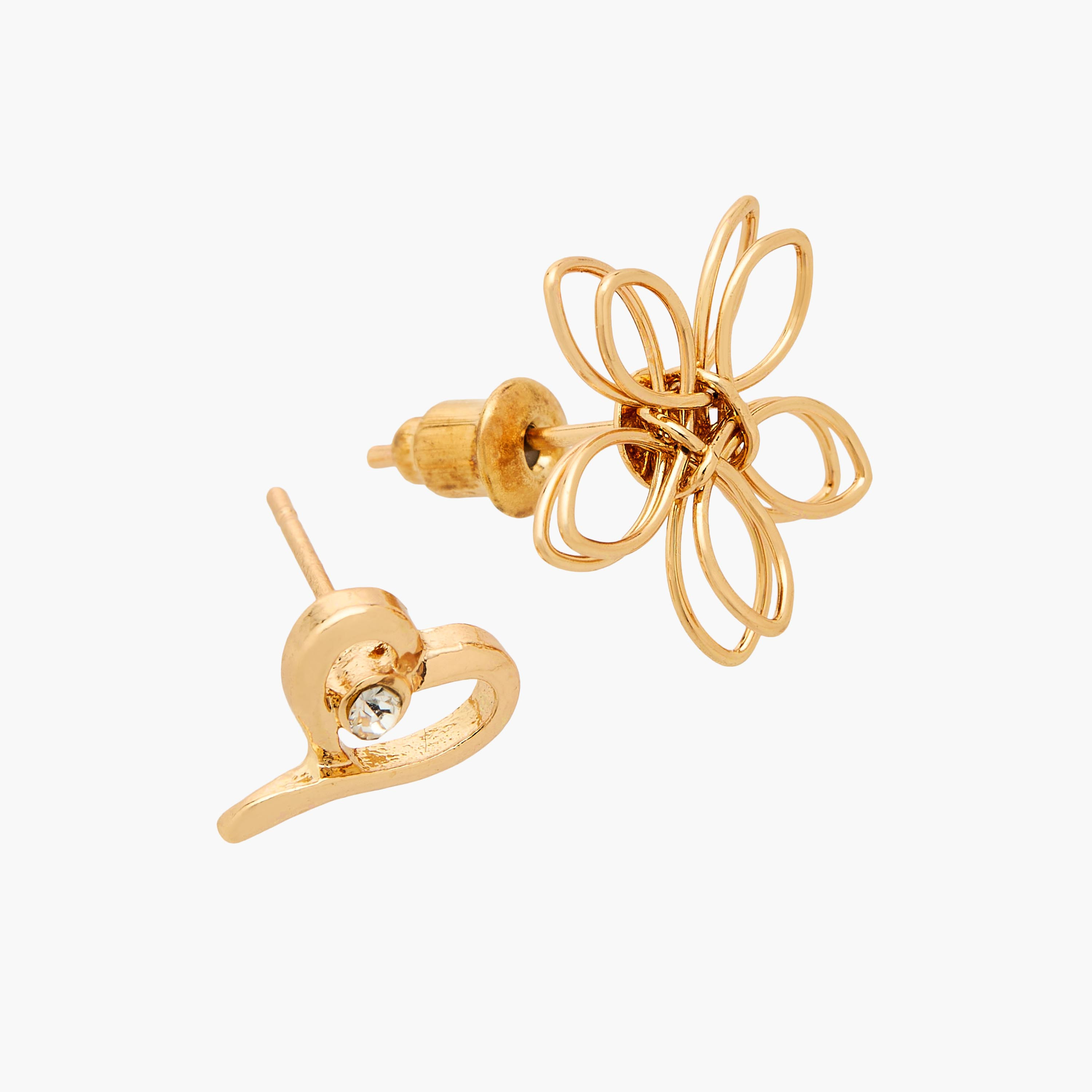 حلقان دبوس ميتاليك مزينة بمكبس إغلاق - عبوة 12 زوج-women-watchesandjewellery-jewellery-earrings-image-4