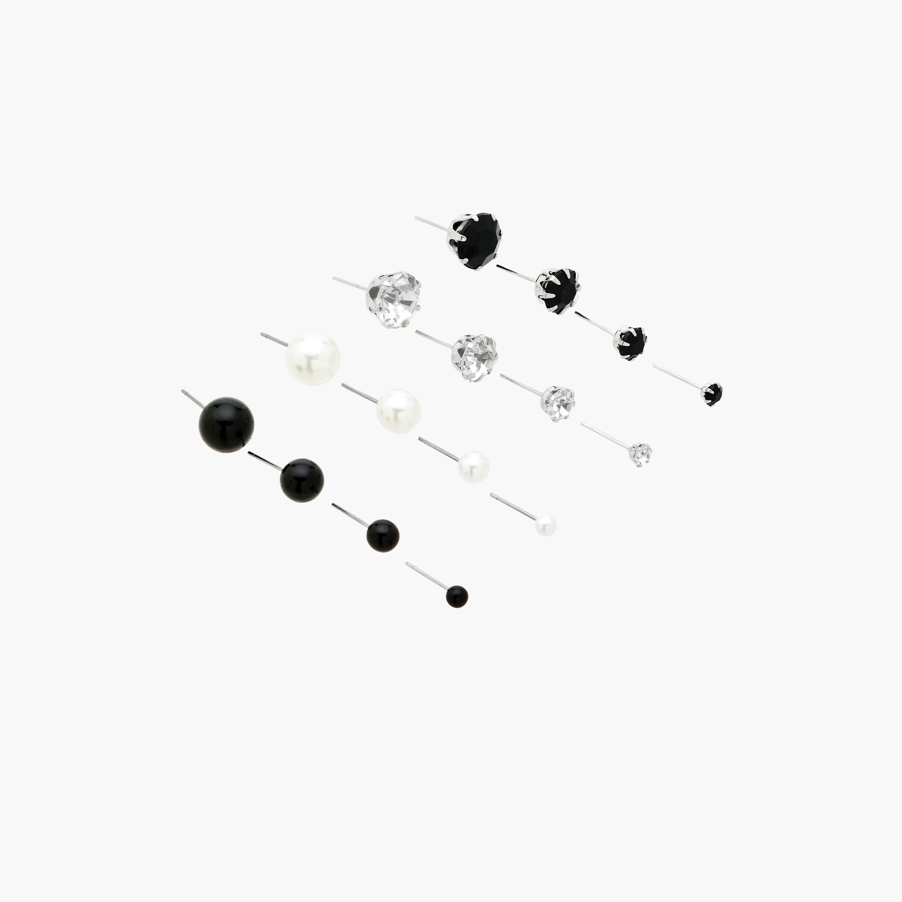 Pack of 16 Metallic Embellished Stud Earrings with Pushback Closure-women-watchesandjewellery-jewellery-earrings-image-2