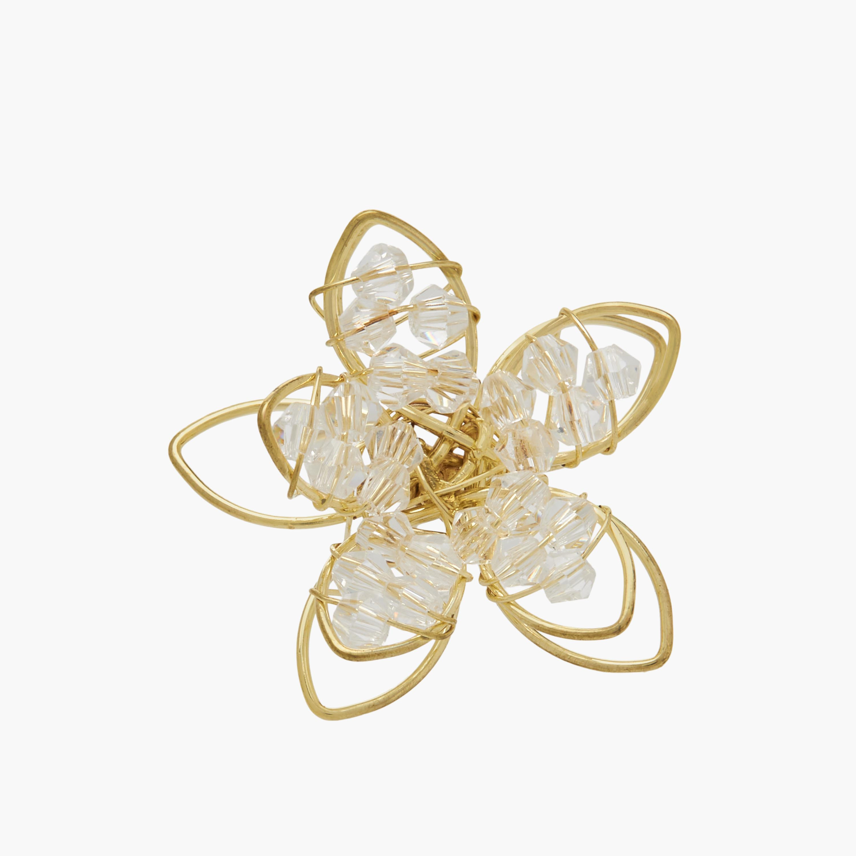 حلق زهري بتزيينات خرز وبلون ذهبي ومكبس إغلاق خلفي-women-watchesandjewellery-jewellery-earrings-image-3