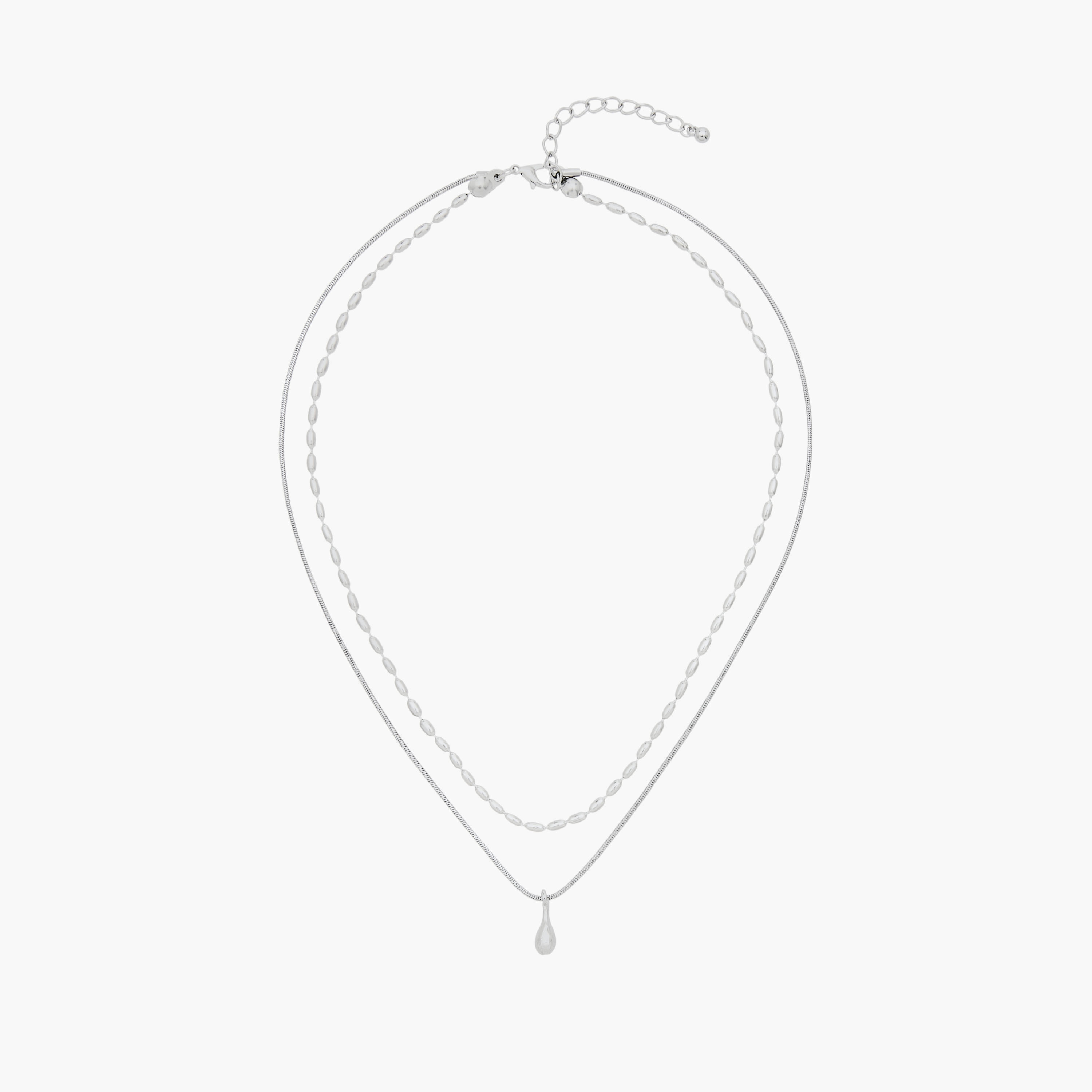 عقد فضي اللون بطبقات وبتزيينات لؤلؤ-women-watchesandjewellery-jewellery-necklacesandpendants-image-1