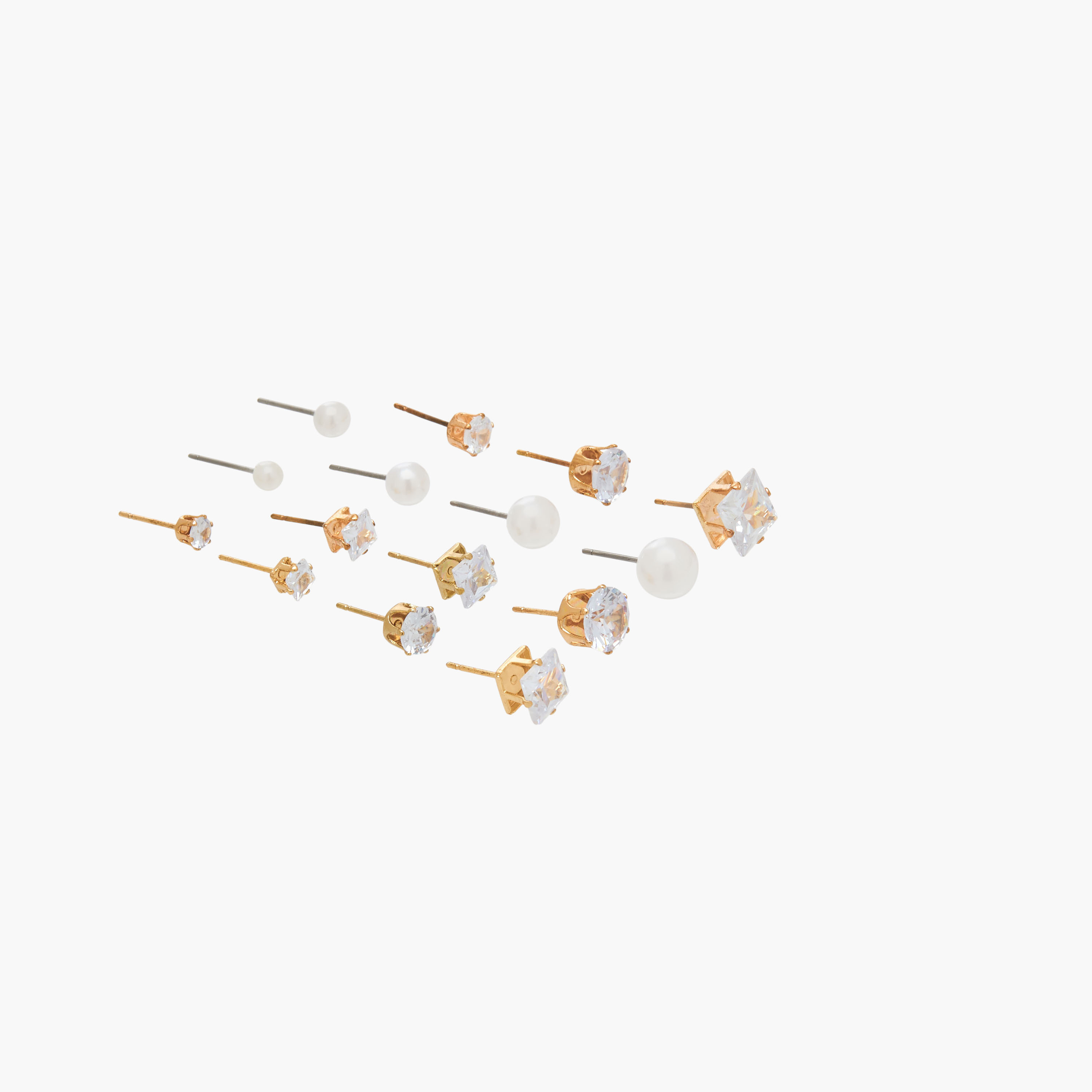 Pack of 18 Metallic Embellished Stud Earrings with Pushback Closure-women-watchesandjewellery-jewellery-earrings-image-2