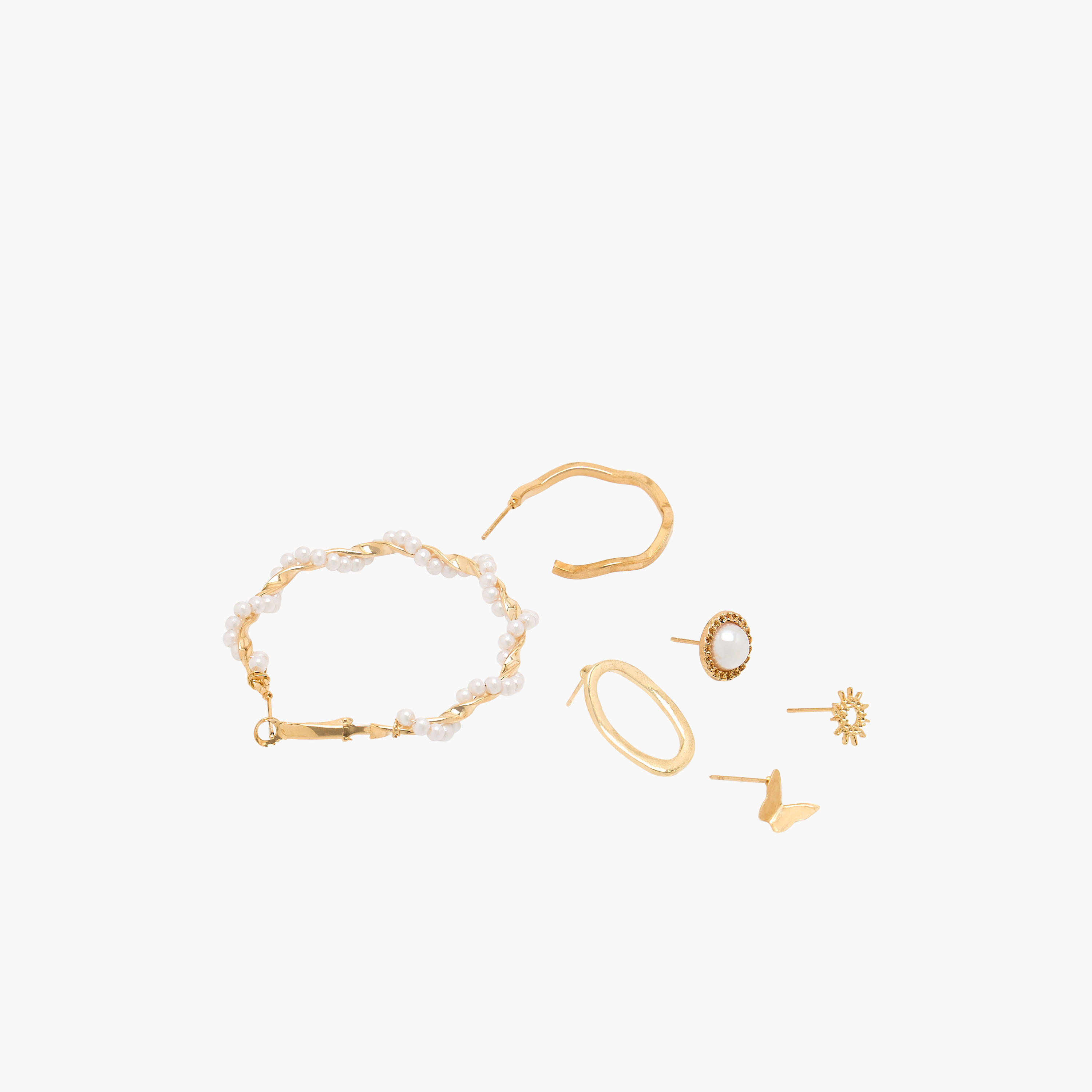 Pack of 6 Metallic Assorted Earrings with Pushback Closure-women-watchesandjewellery-jewellery-earrings-image-2