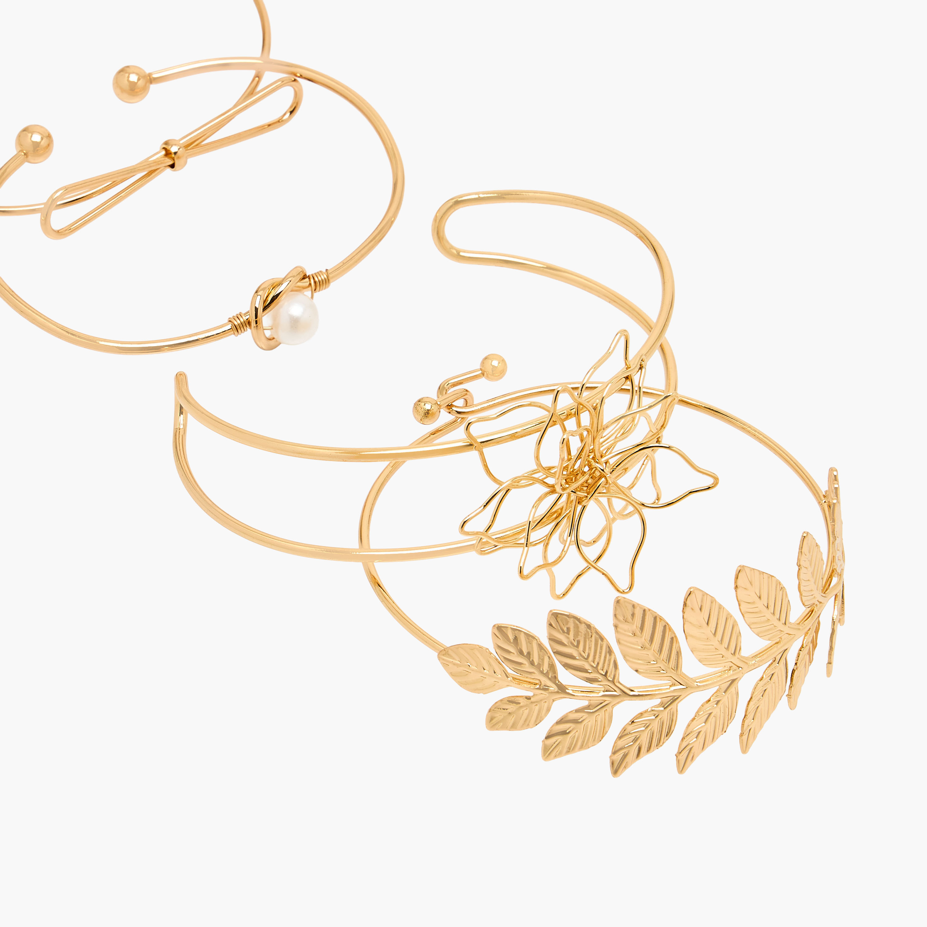 Pack of 4 Gold Tone Embellished Cuff Bracelet-women-watchesandjewellery-jewellery-banglesandbracelets-image-7