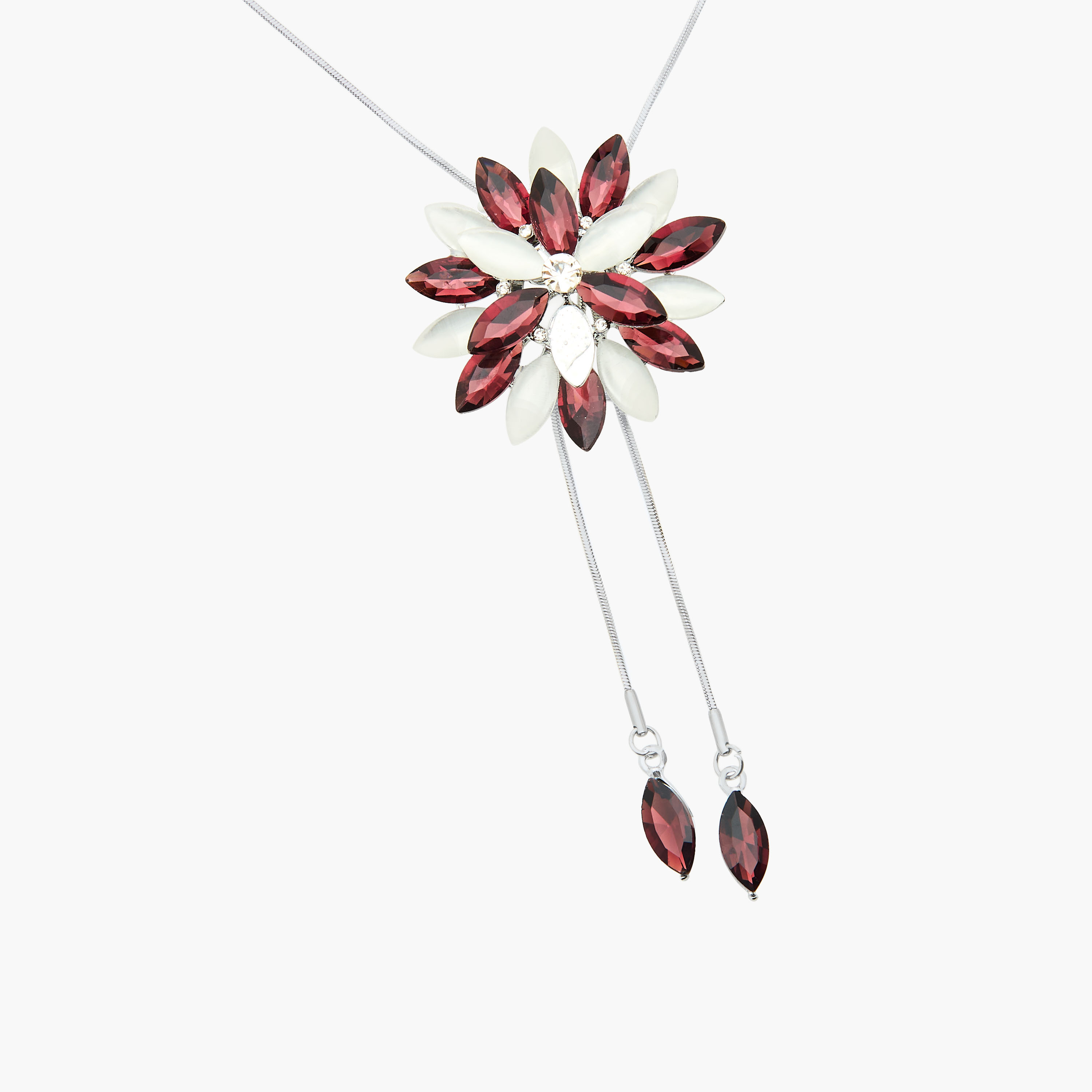 Metal Pendant Necklace with Floral Design-women-watchesandjewellery-jewellery-necklacesandpendants-image-3