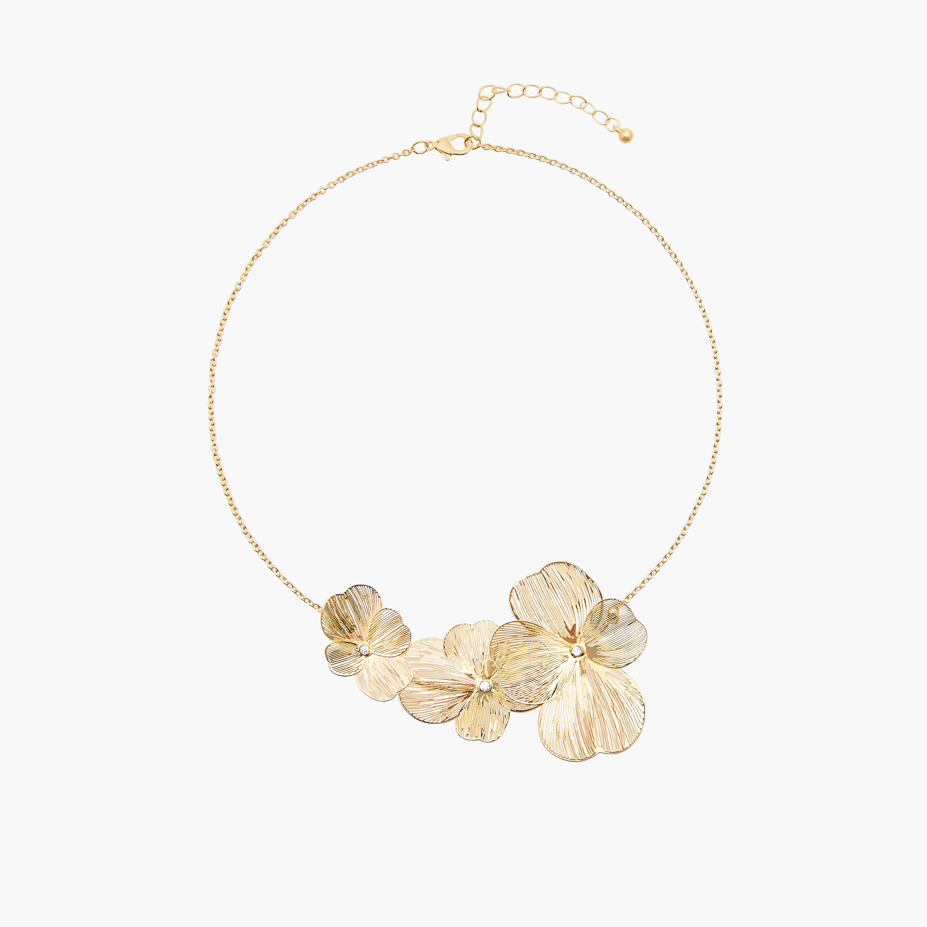Gold Tone Necklace with Floral Design-women-watchesandjewellery-jewellery-necklacesandpendants-image-1