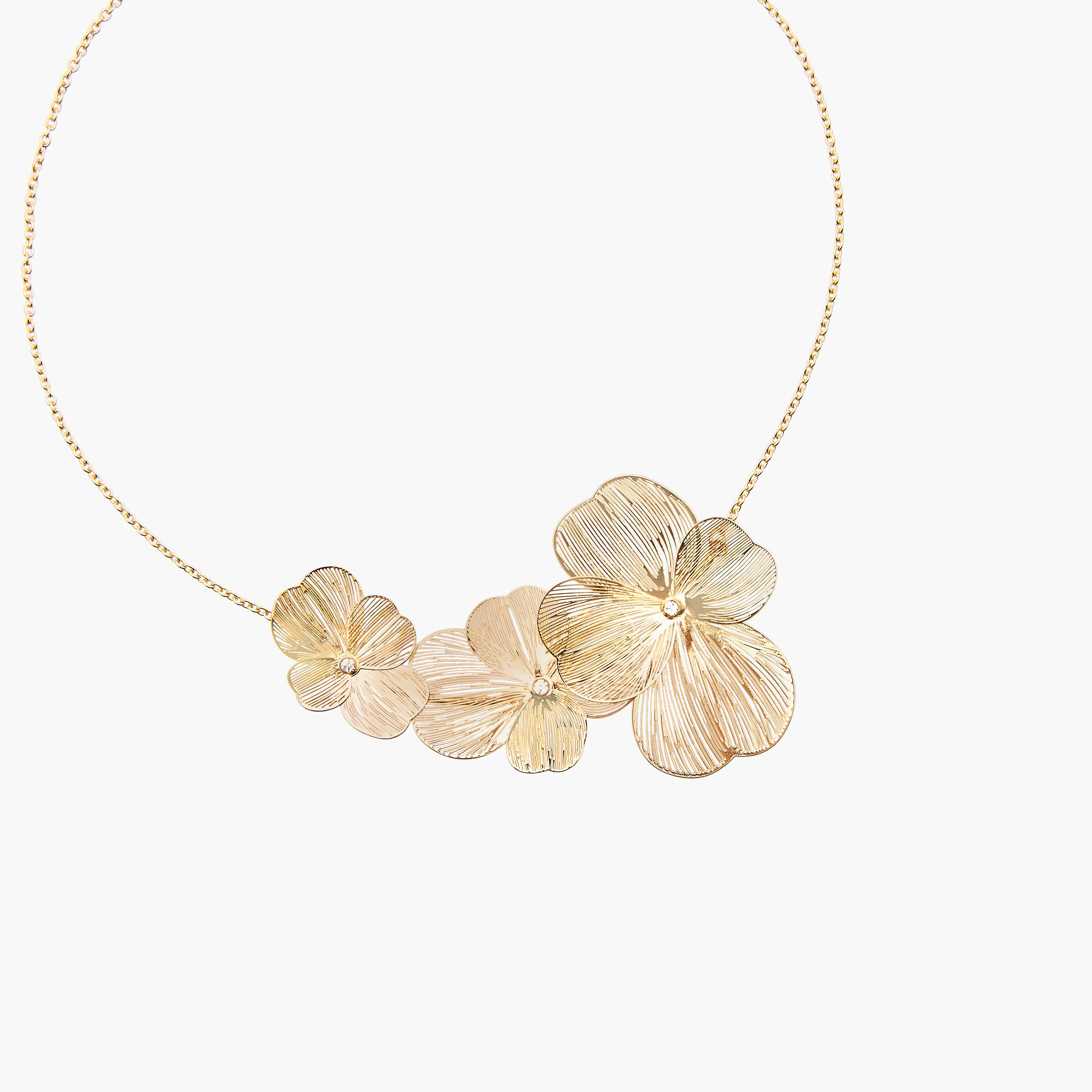 Gold Tone Necklace with Floral Design-women-watchesandjewellery-jewellery-necklacesandpendants-image-2