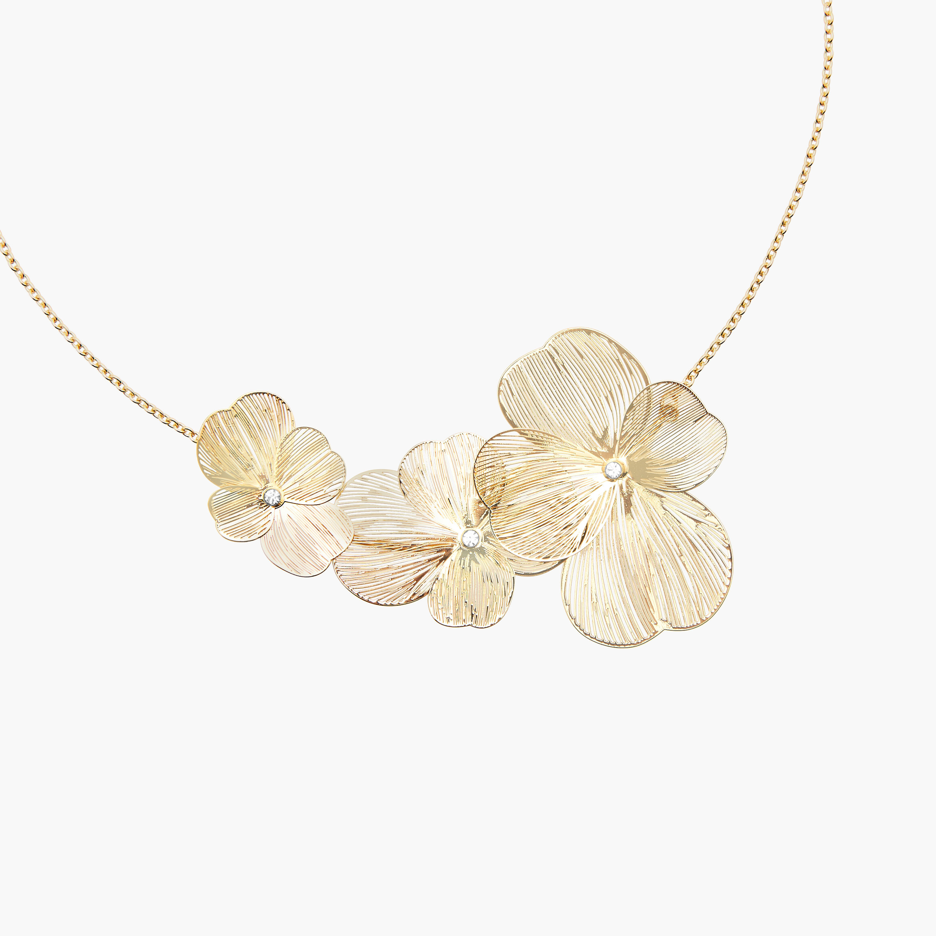 Gold Tone Necklace with Floral Design-women-watchesandjewellery-jewellery-necklacesandpendants-image-3
