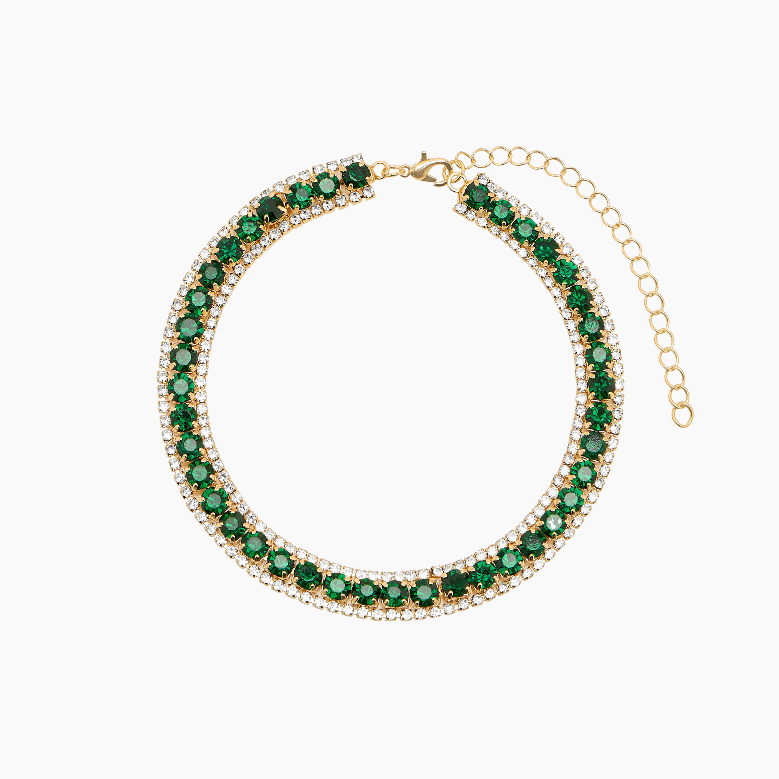 طقم حلق وعقد معدني مزين بألماس من قطعتين-women-watchesandjewellery-jewellery-jewellerysets-image-2