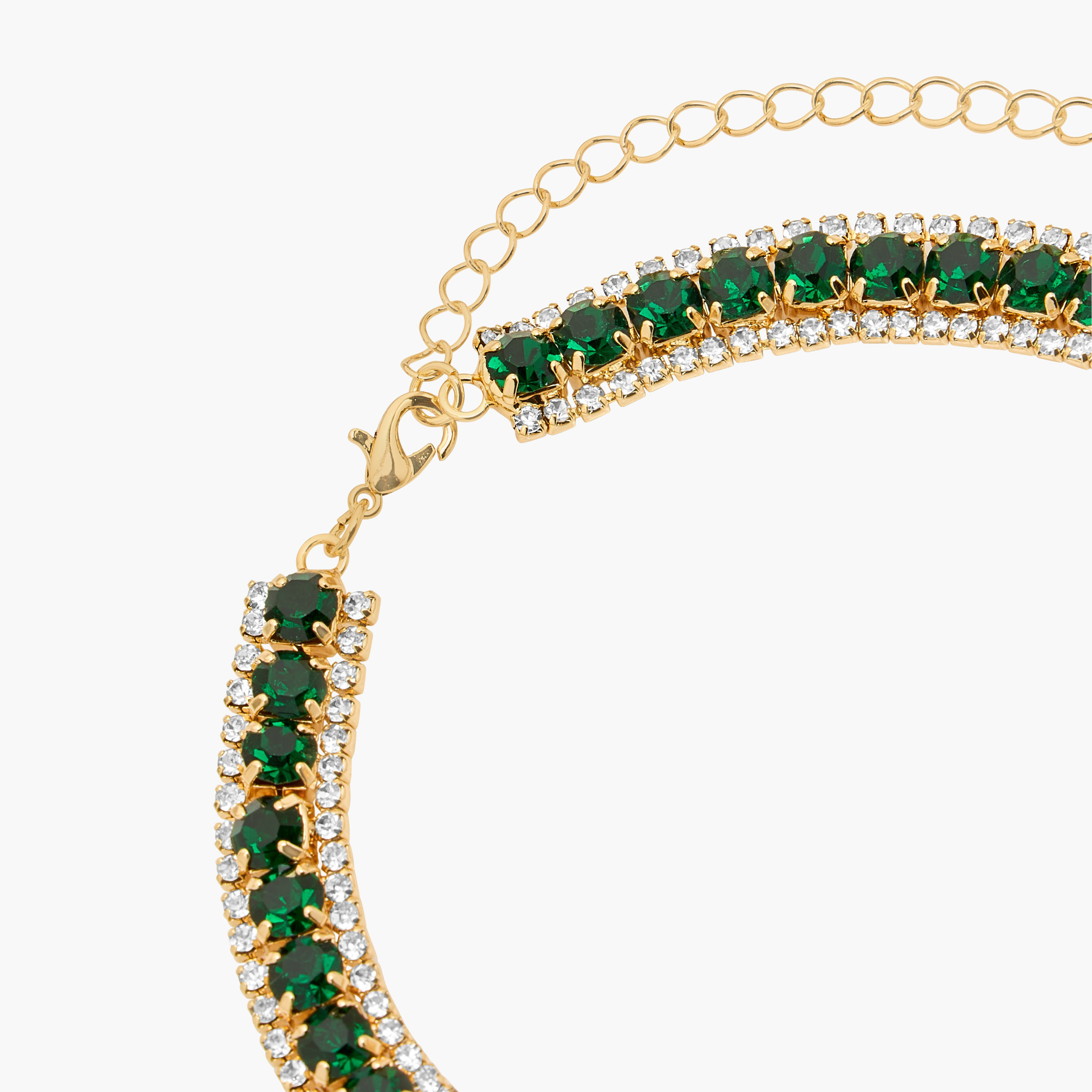 طقم حلق وعقد معدني مزين بألماس من قطعتين-women-watchesandjewellery-jewellery-jewellerysets-image-6