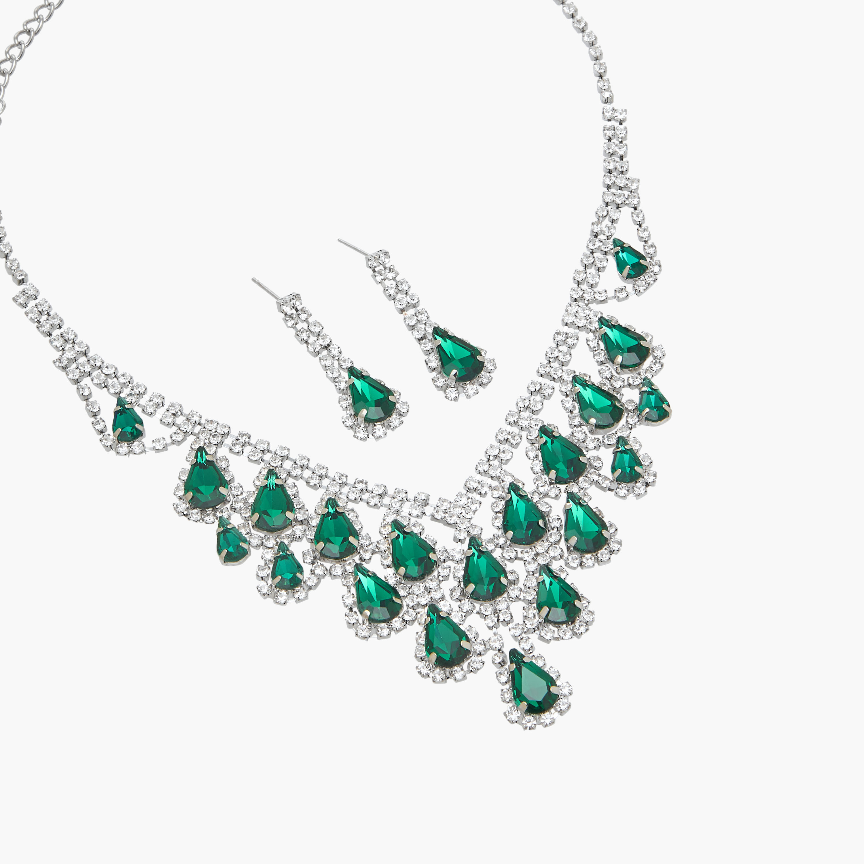 Set of 2 - Stone Embellished Pendant Necklace and Earrings-women-watchesandjewellery-jewellery-jewellerysets-image-3