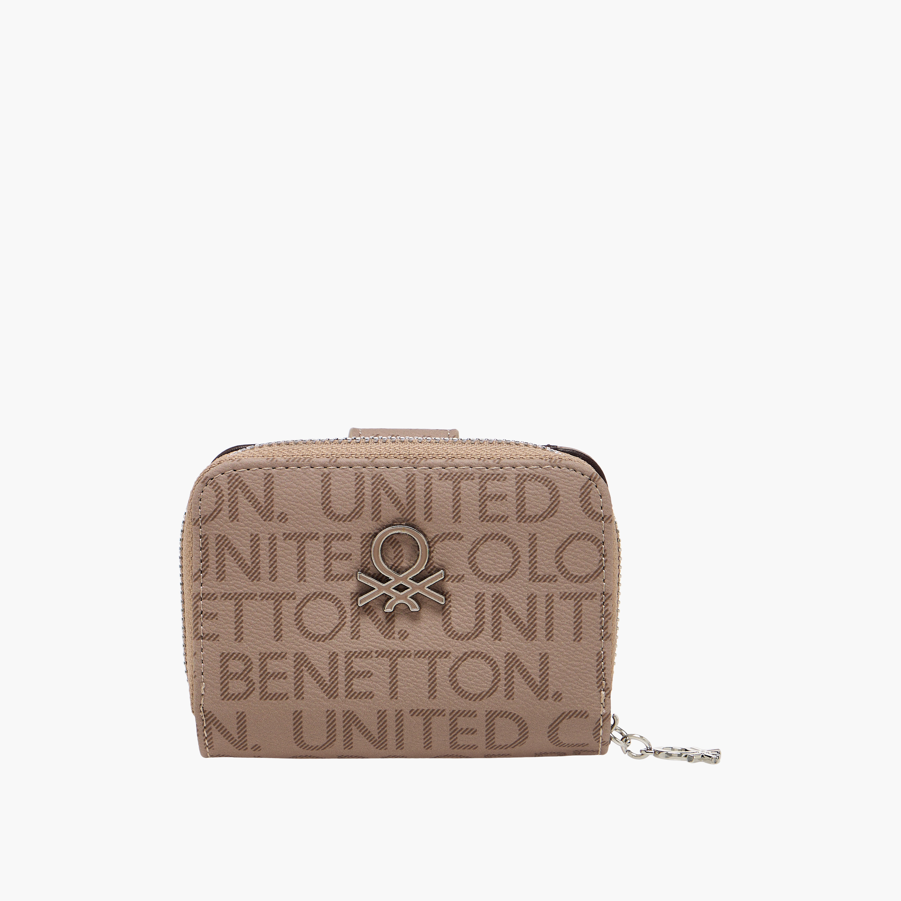 United Colors of Benetton Monogram Print Wallet with Zip Closure-women-bagsandwallets-wallets-image-1