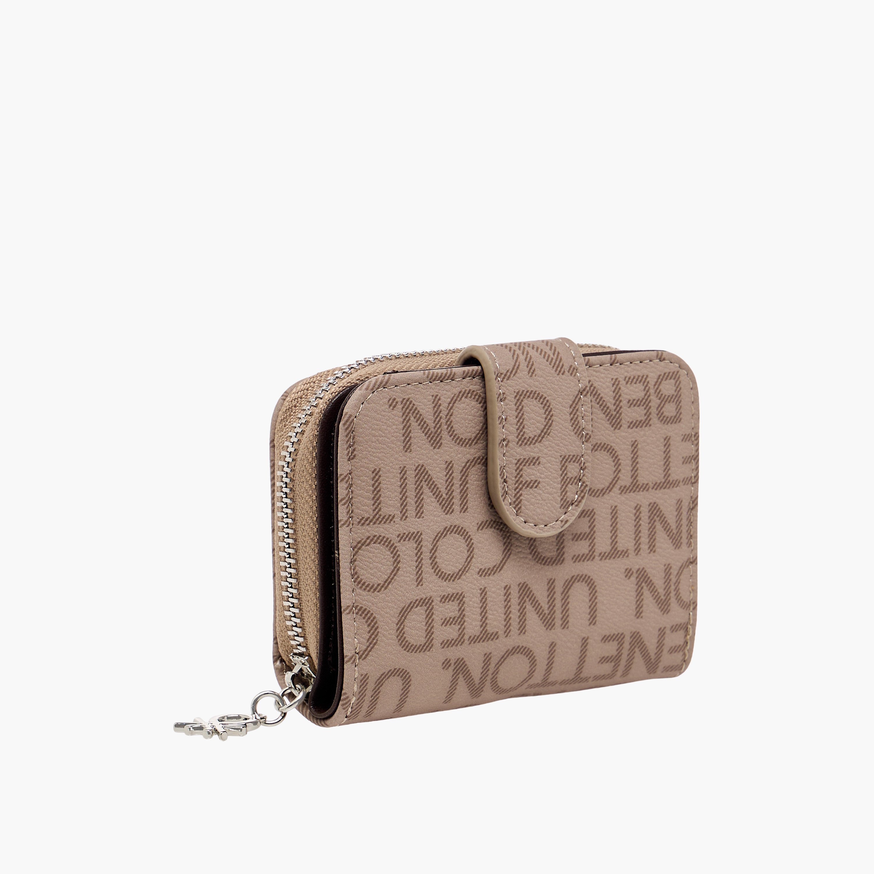 United Colors of Benetton Monogram Print Wallet with Zip Closure-women-bagsandwallets-wallets-image-2