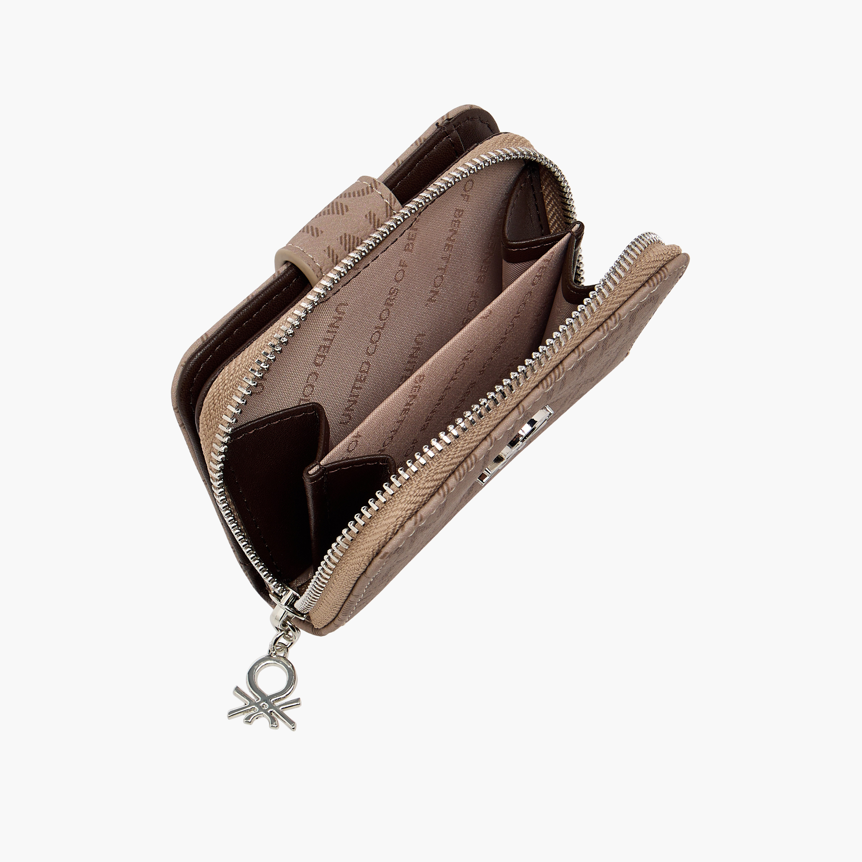 United Colors of Benetton Monogram Print Wallet with Zip Closure-women-bagsandwallets-wallets-image-5