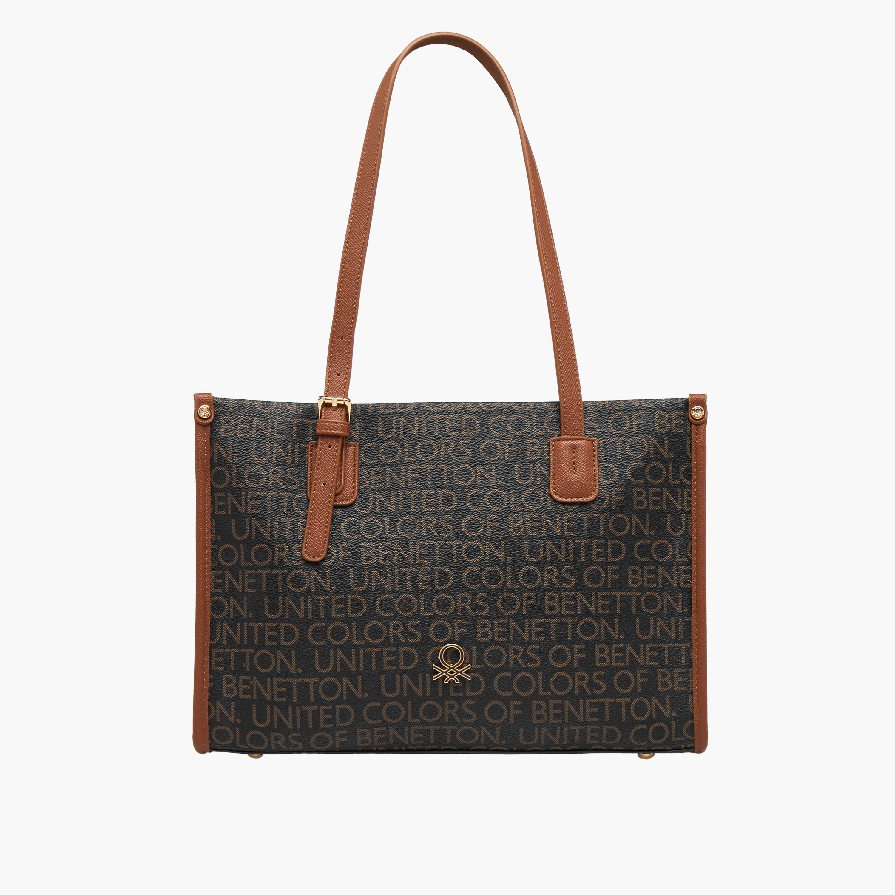United Colors of Benetton Monogram Print Tote Bag with Double Handle-women-bagsandwallets-handbags-image-1