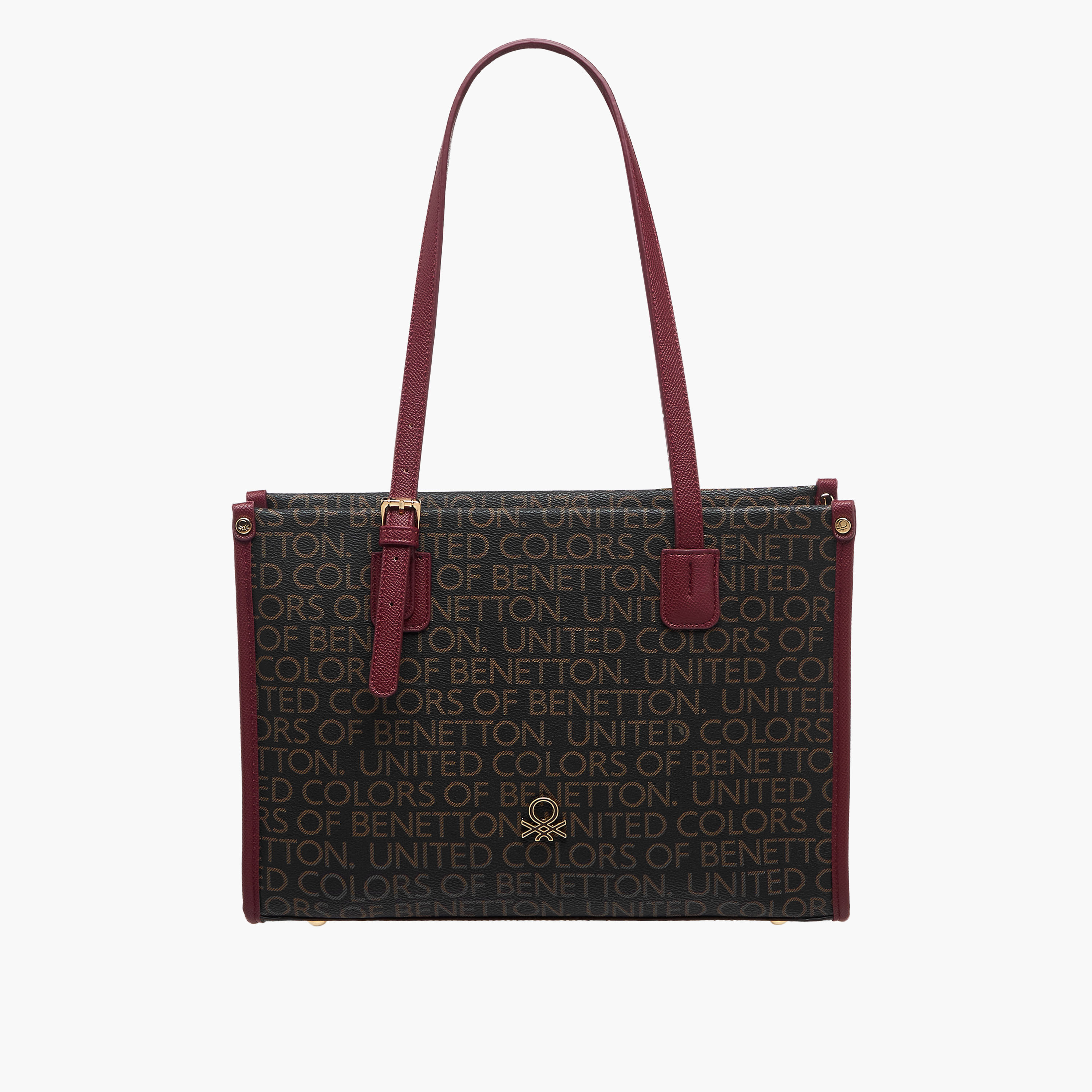 شنطة توتي بمقبض مزدوج وطبعات مونوجرام من يونايتد كولورز أوف بينيتون-women-bagsandwallets-handbags-image-1