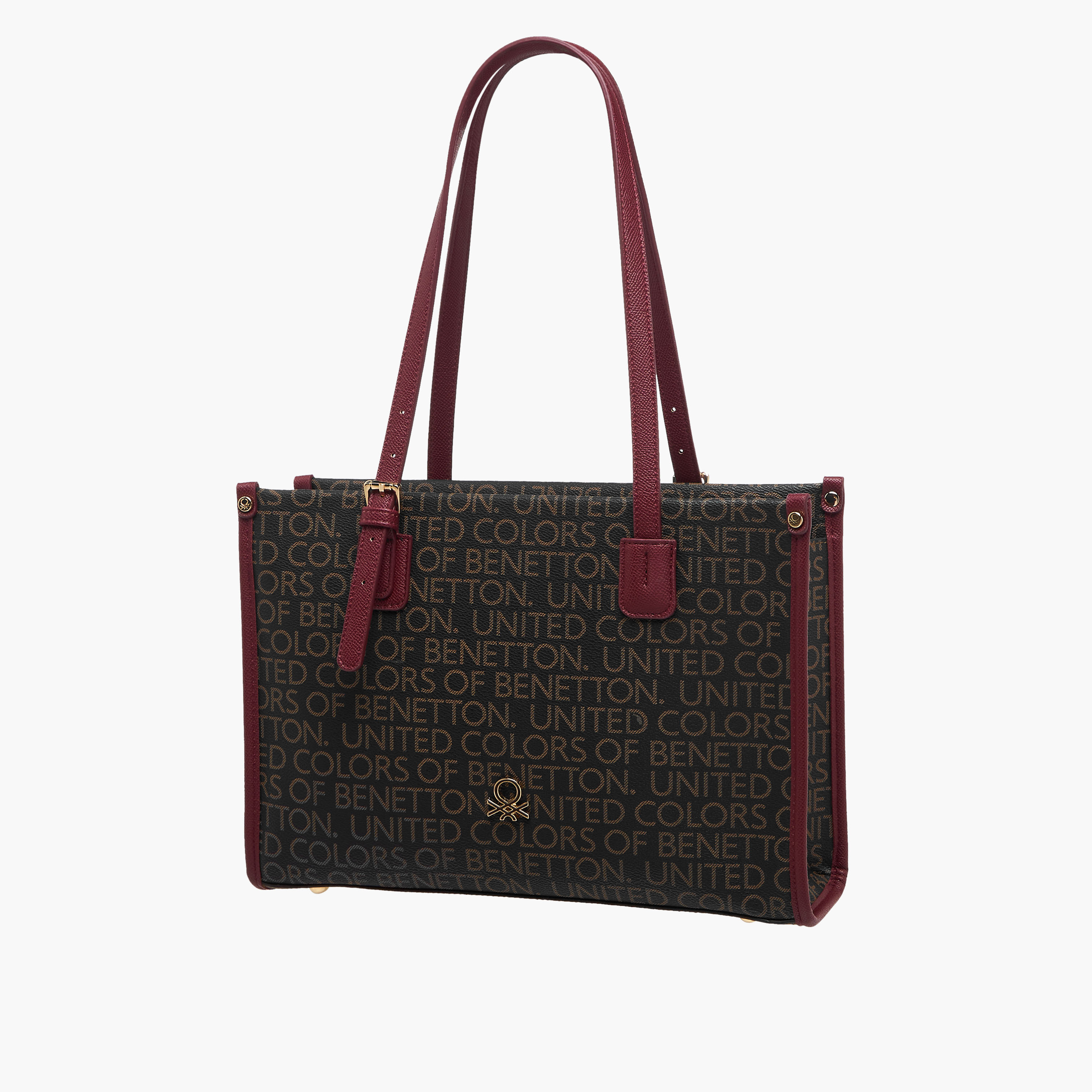 شنطة توتي بمقبض مزدوج وطبعات مونوجرام من يونايتد كولورز أوف بينيتون-women-bagsandwallets-handbags-image-3