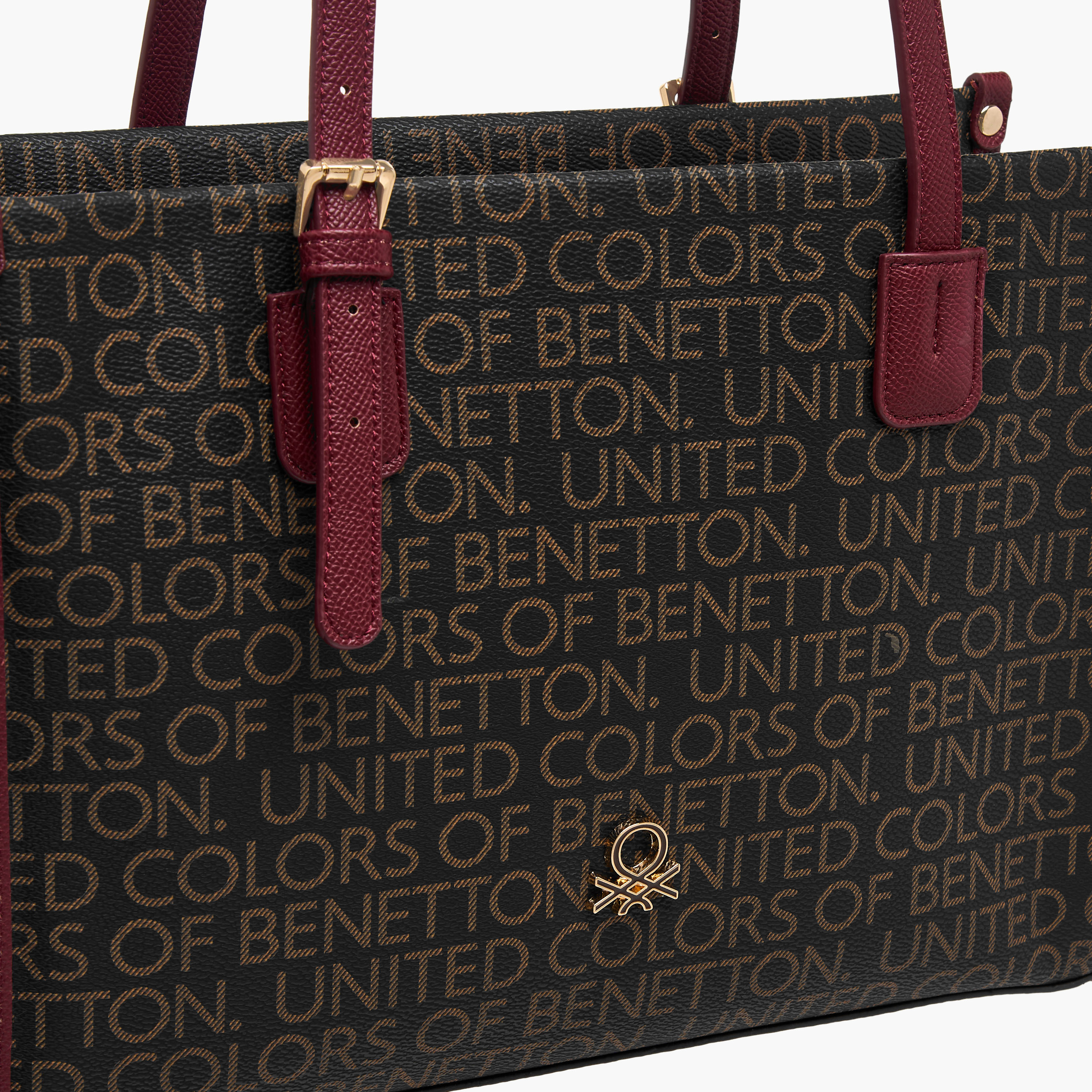 شنطة توتي بمقبض مزدوج وطبعات مونوجرام من يونايتد كولورز أوف بينيتون-women-bagsandwallets-handbags-image-5