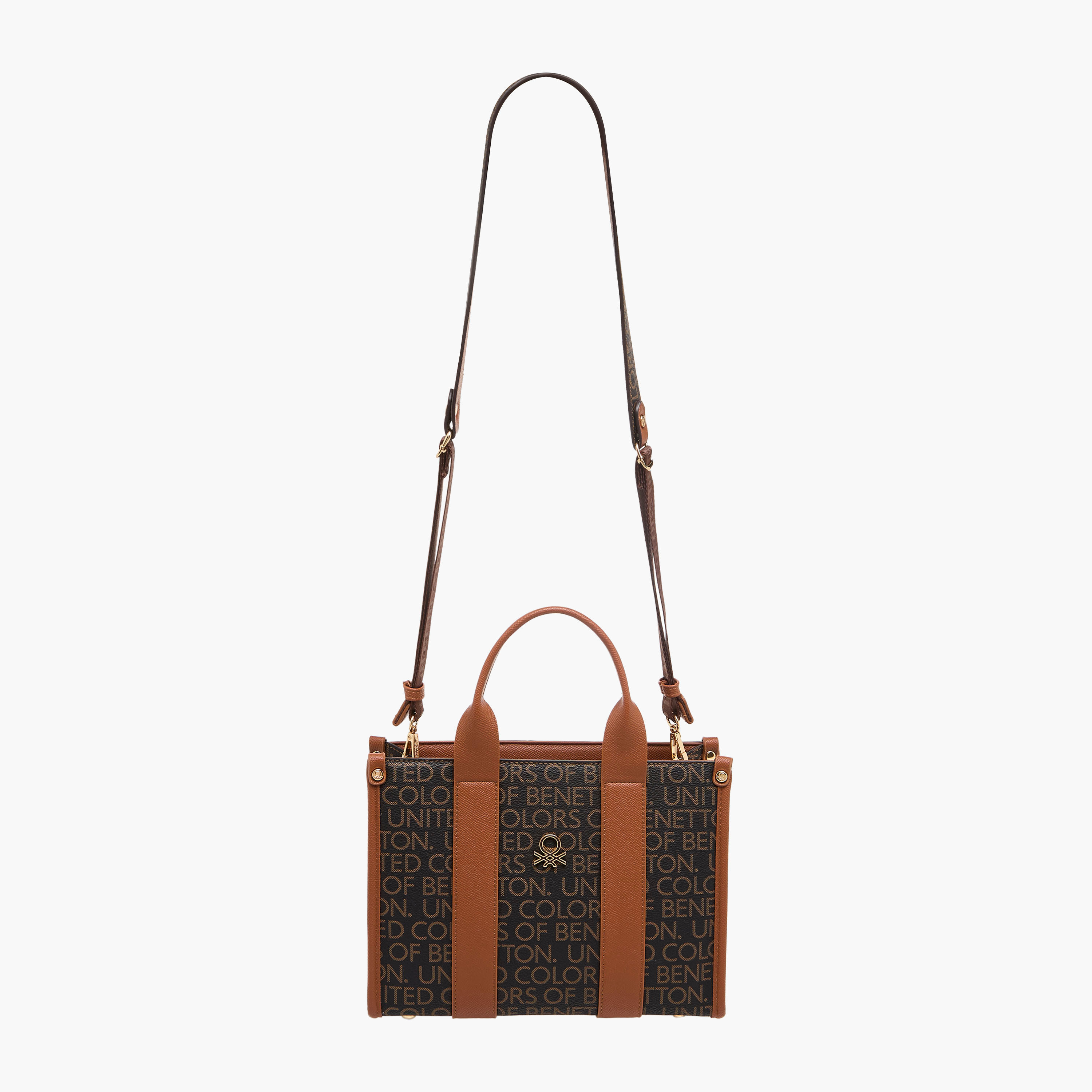شنطة توت بحزام قابل للفصل وبطبعات مونوجرام من يونايتد كلرز أوف بينيتون-women-bagsandwallets-handbags-image-3