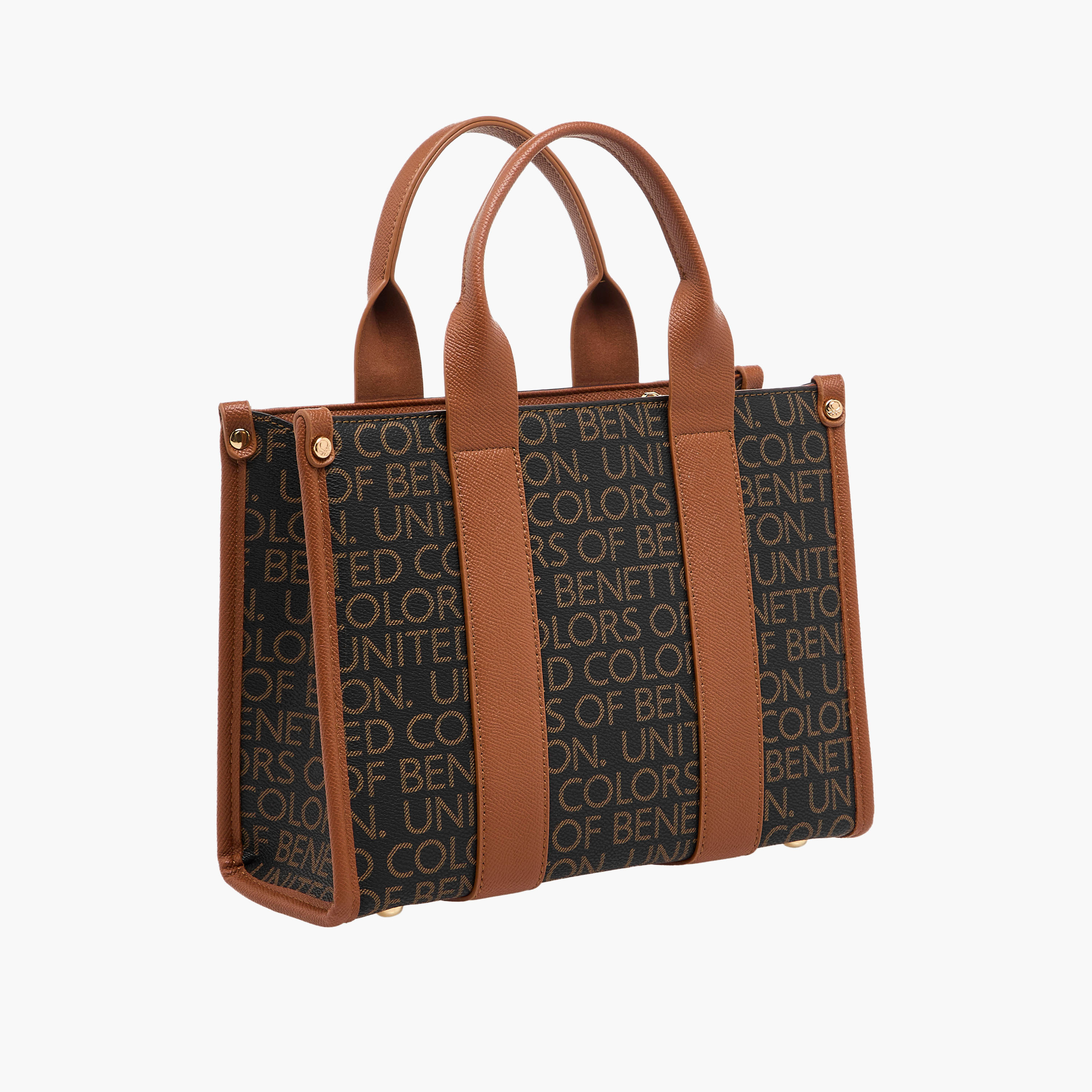 شنطة توت بحزام قابل للفصل وبطبعات مونوجرام من يونايتد كلرز أوف بينيتون-women-bagsandwallets-handbags-image-4