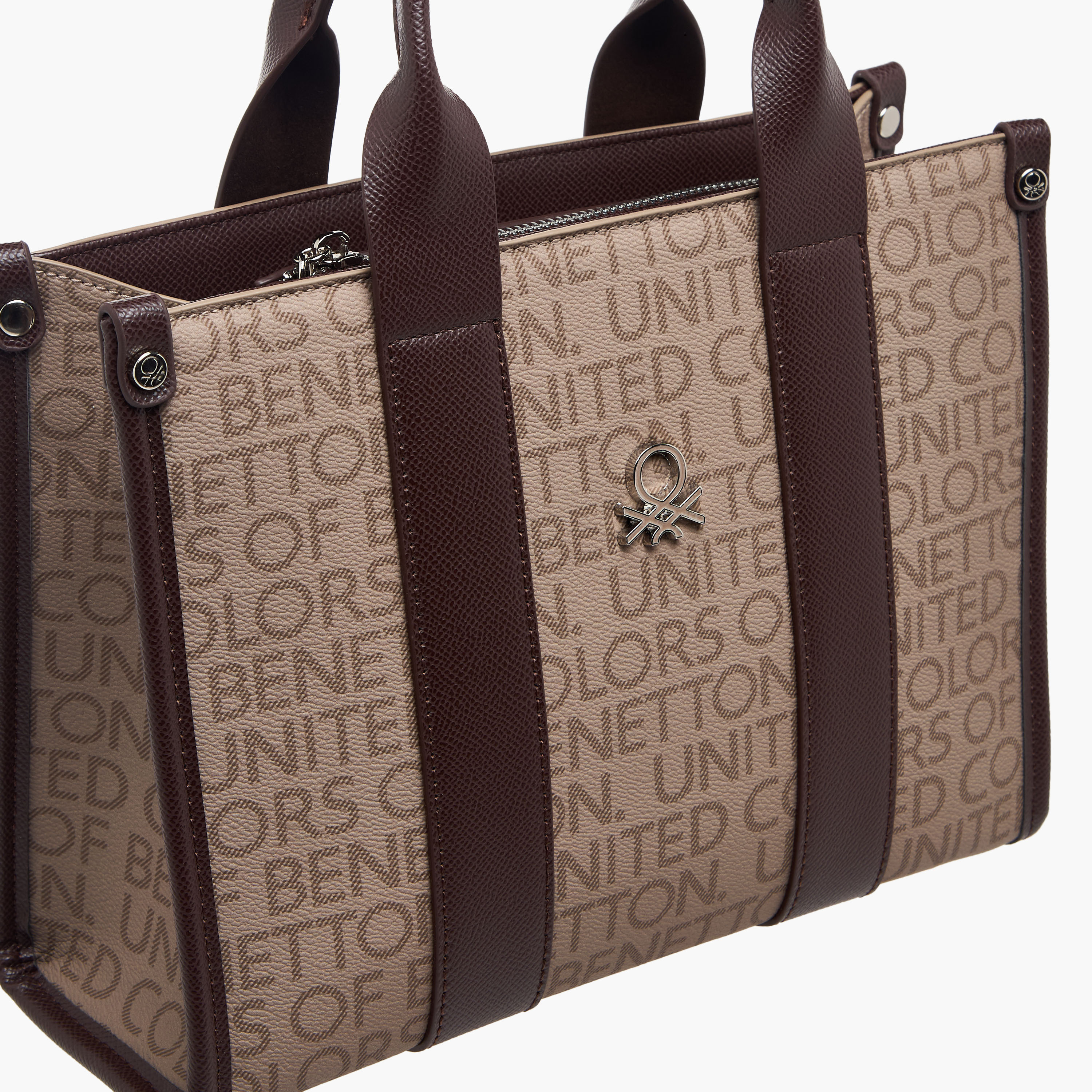 United Colors of Benetton Monogram Print Tote Bag with Detachable Strap-women-bagsandwallets-handbags-image-5