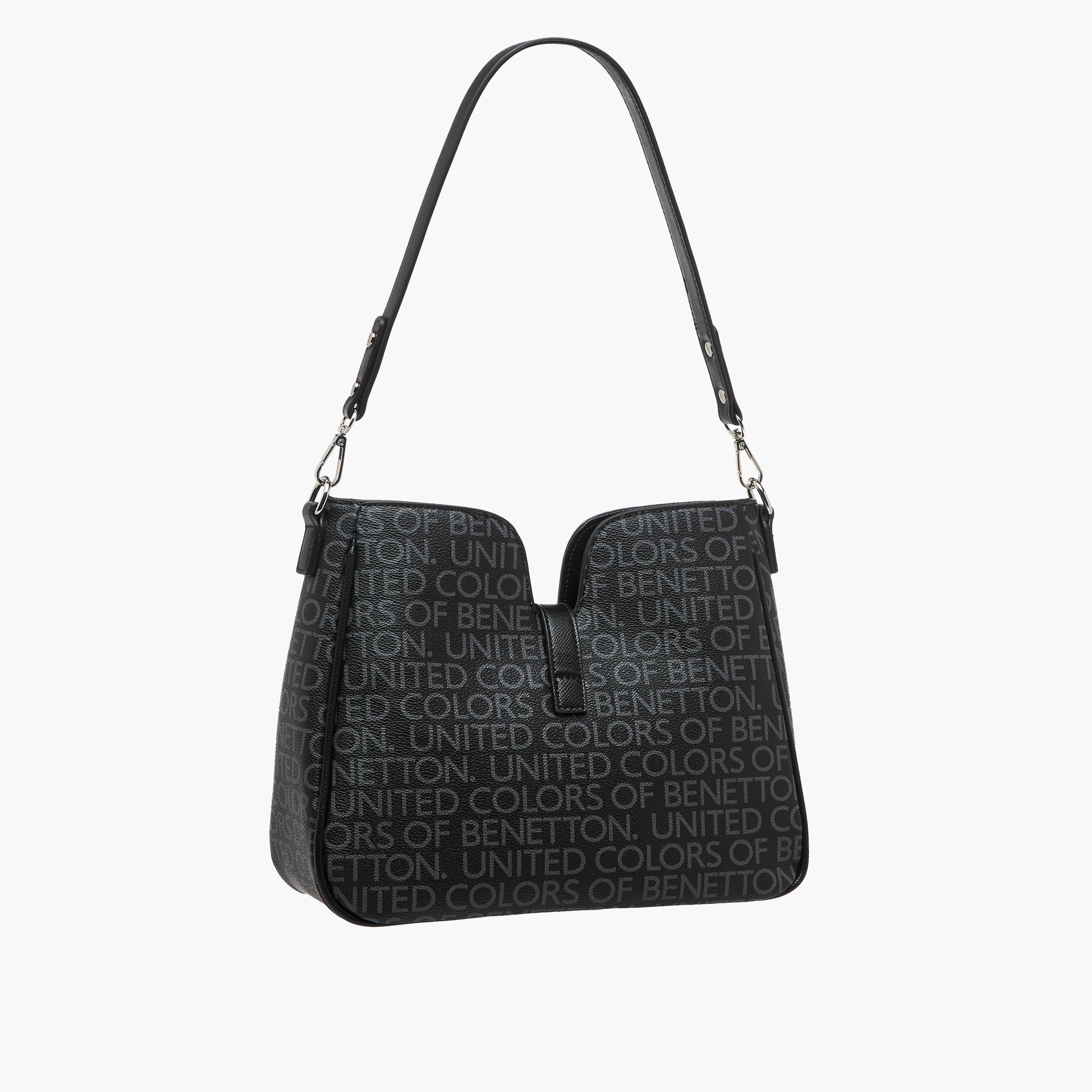 United Colors of Benetton Monogram Print Shoulder Bag with Detachable Strap-women-bagsandwallets-handbags-image-4