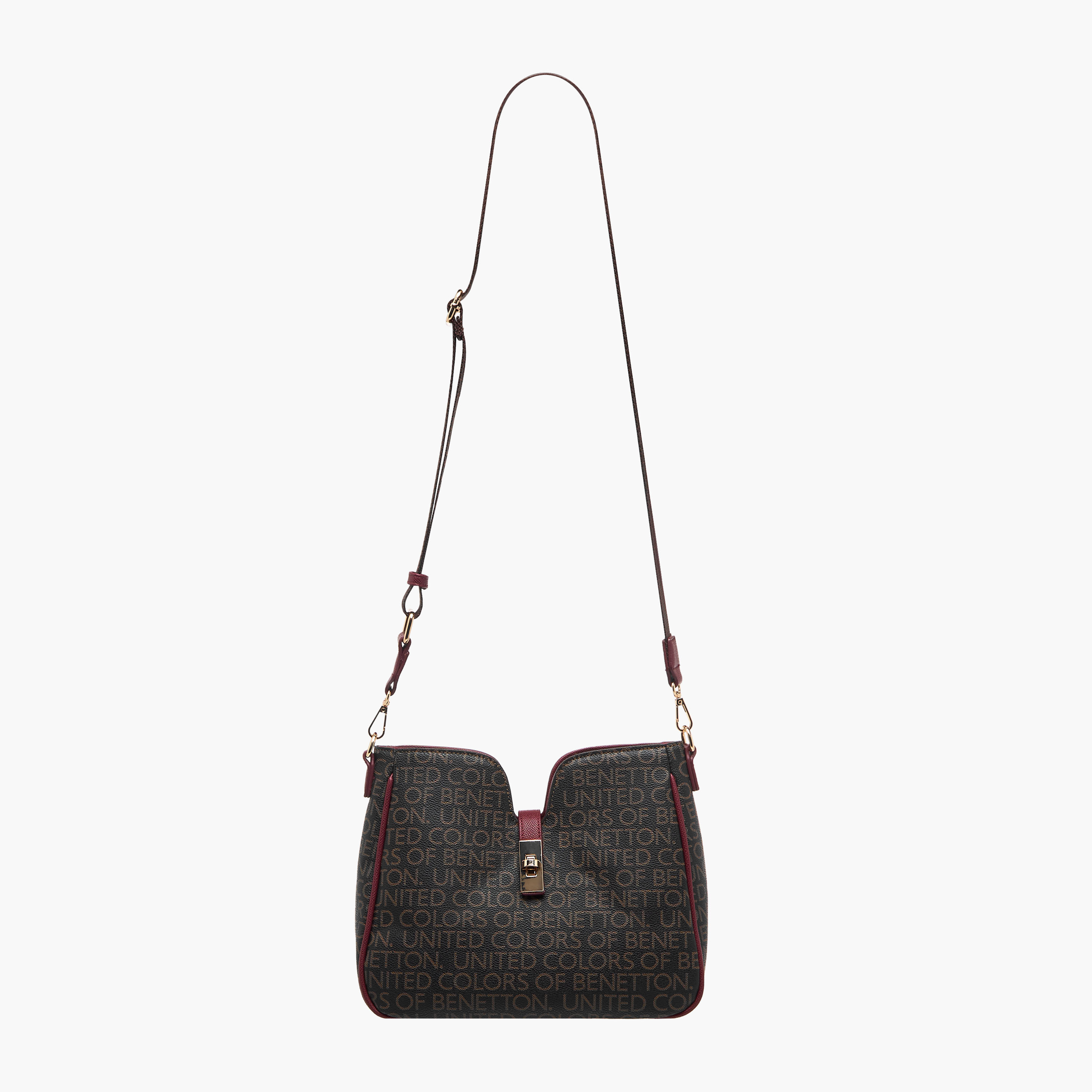 United Colors of Benetton Monogram Print Shoulder Bag with Detachable Strap-women-bagsandwallets-handbags-image-3