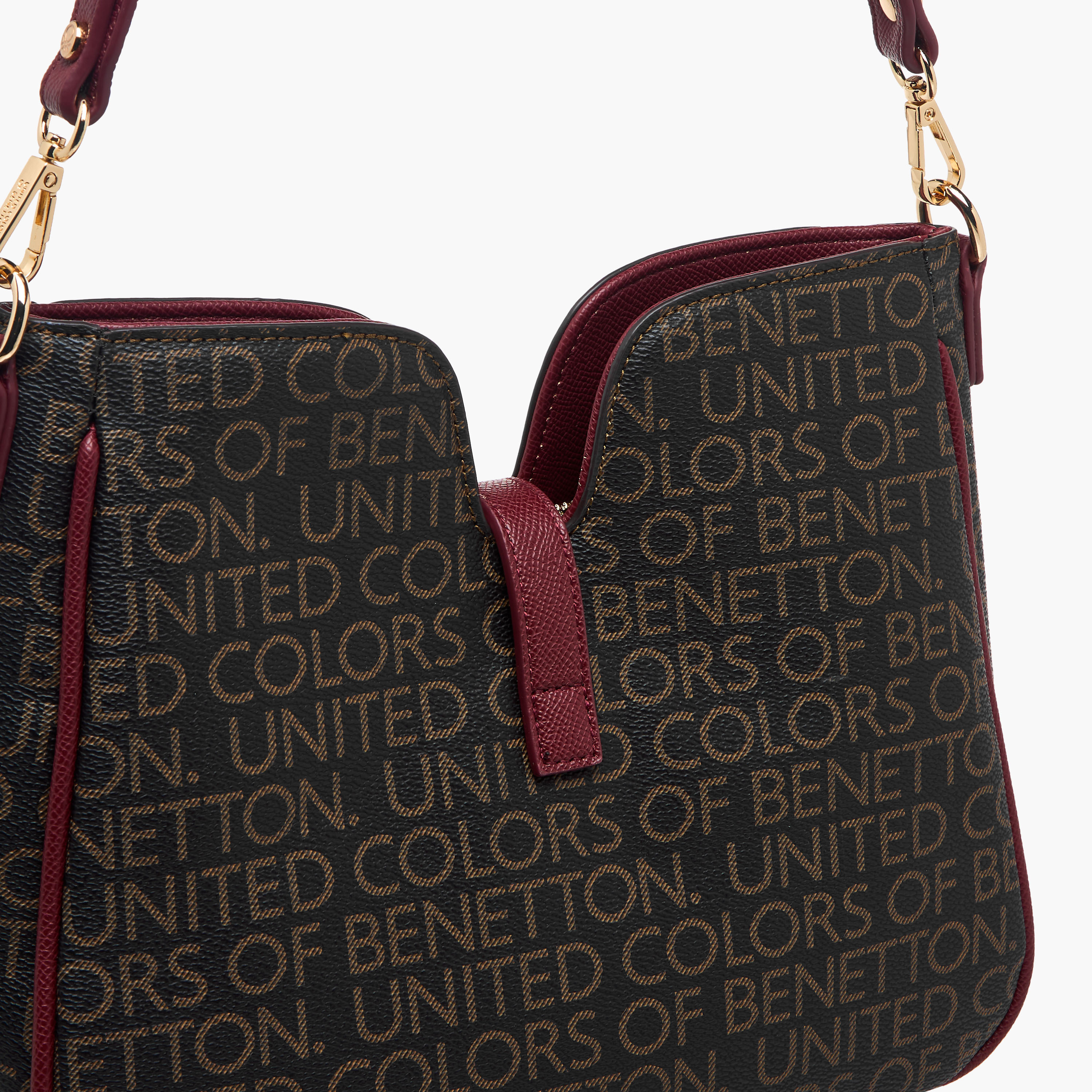 United Colors of Benetton Monogram Print Shoulder Bag with Detachable Strap-women-bagsandwallets-handbags-image-6