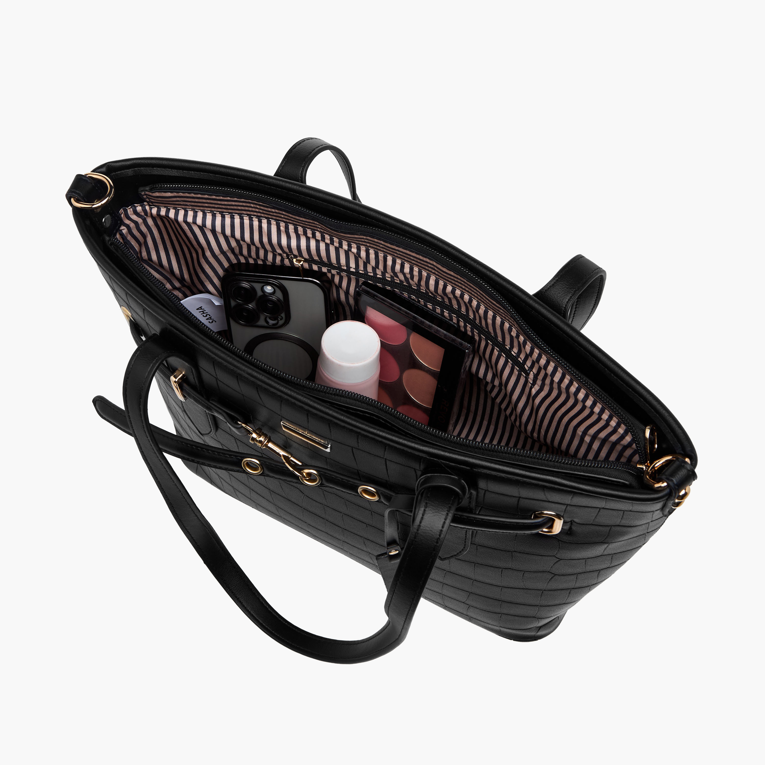 Sasha Sam Textured Tote Bag with Detachable Strap-women-bagsandwallets-handbags-image-9