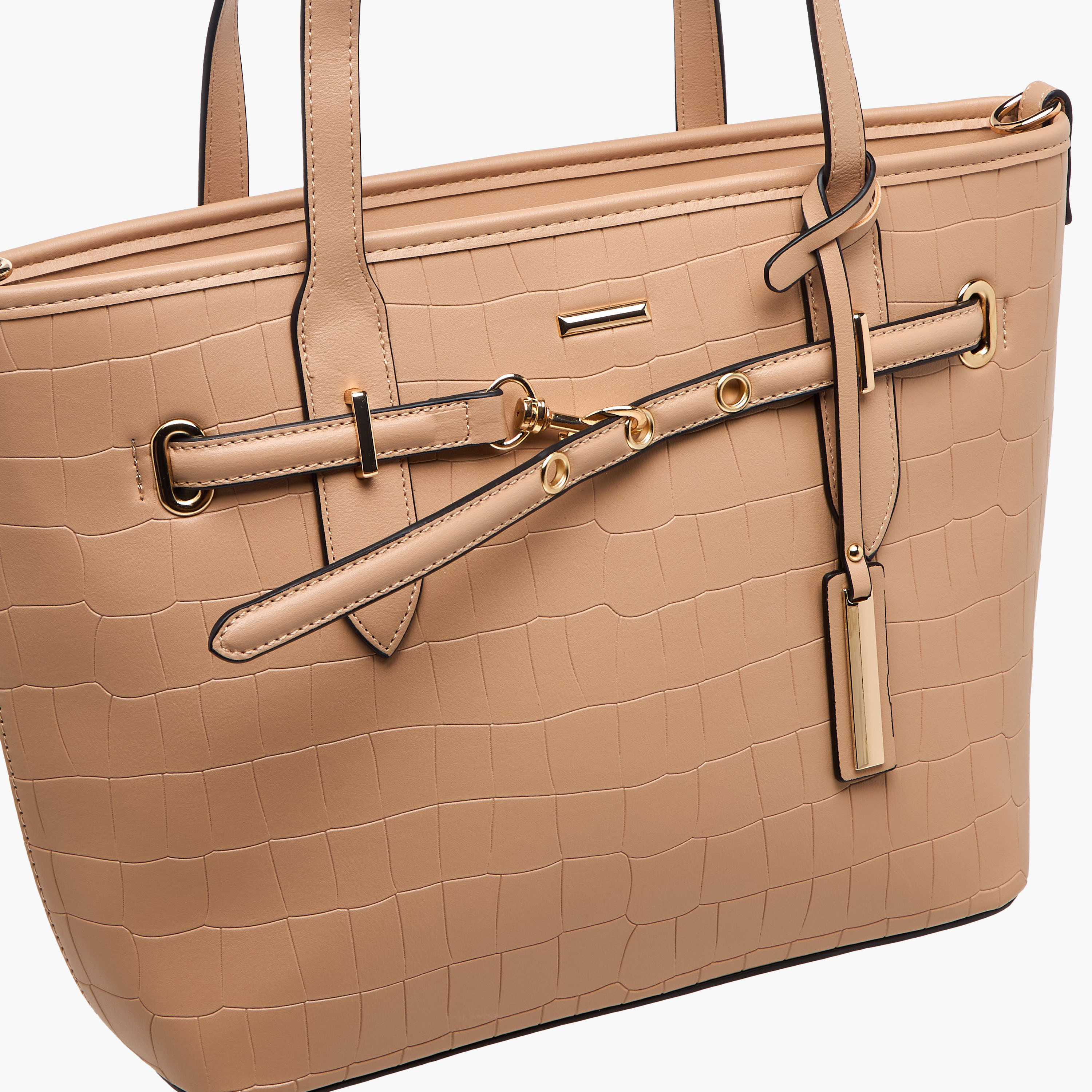 Sasha Sam Textured Tote Bag with Knot Detail-women-bagsandwallets-handbags-image-5