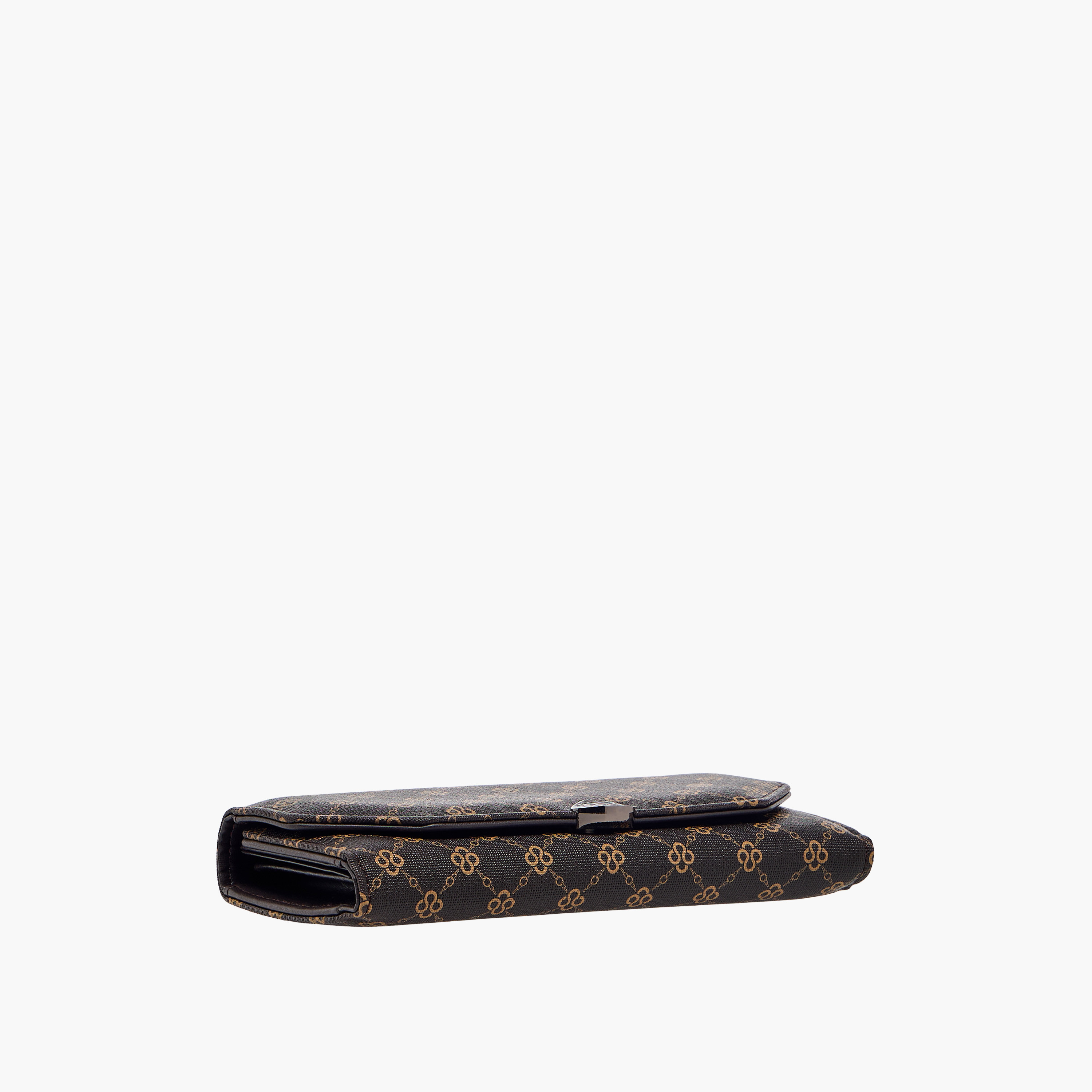 Sasha Sam Monogram Print Tri-Fold Wallet with Button Closure-women-bagsandwallets-wallets-image-4