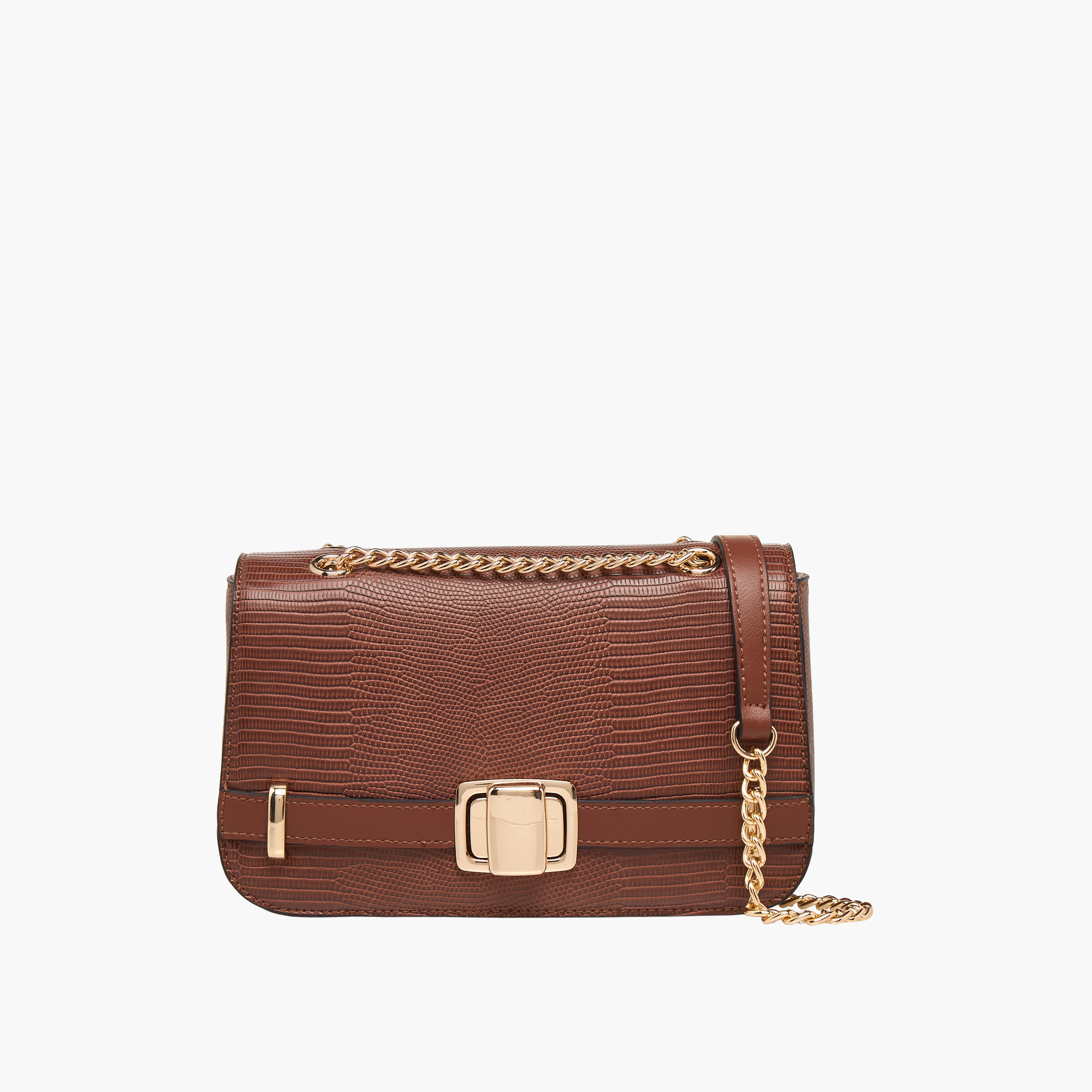 Sasha Jul Textured Crossbody Bag with Chain Strap-women-bagsandwallets-handbags-image-1