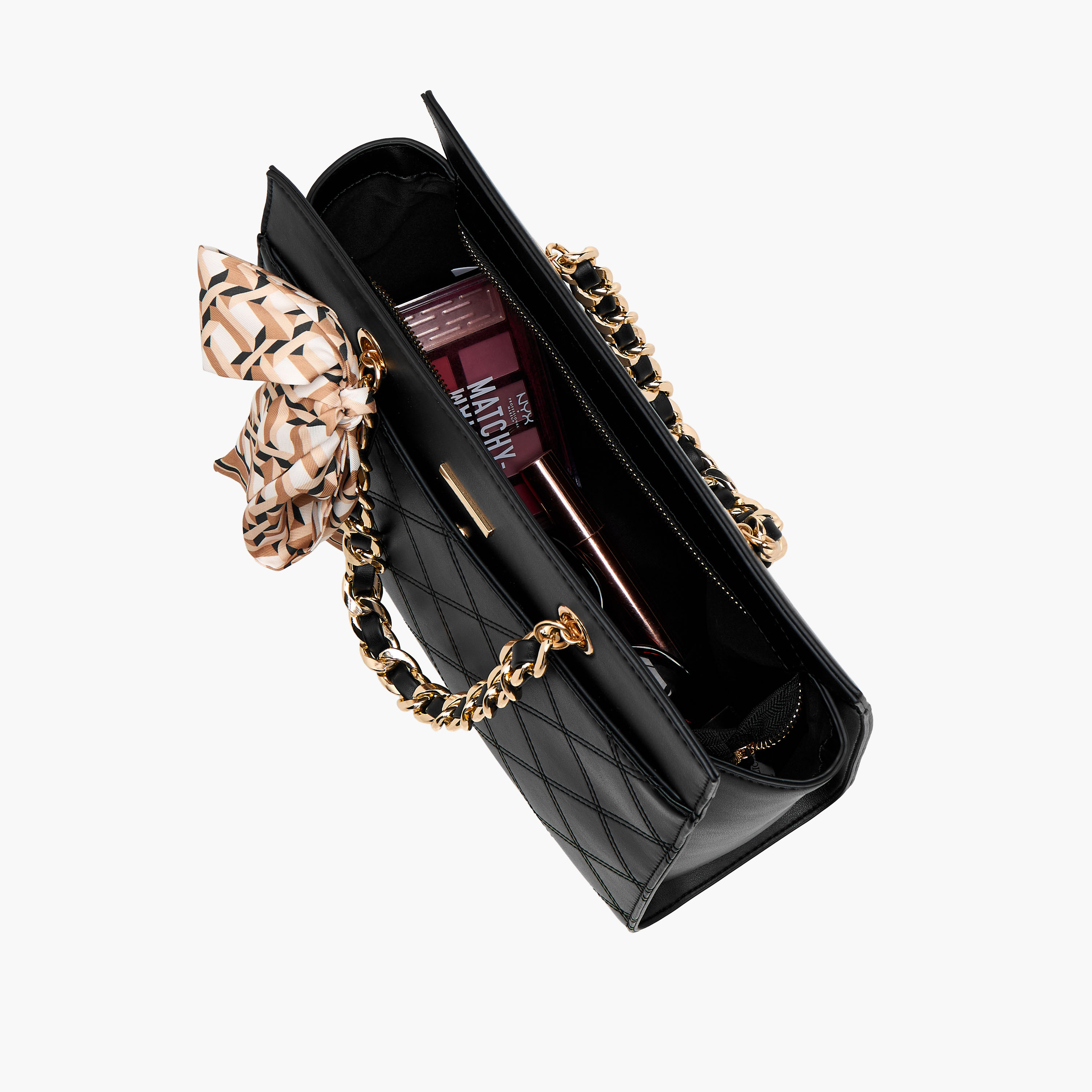 شنطة توت مبطنة بزينة وشاح وبحزام كتف قابل للفصل من يونايتد كلرز أوف بنيتون-women-bagsandwallets-handbags-image-8