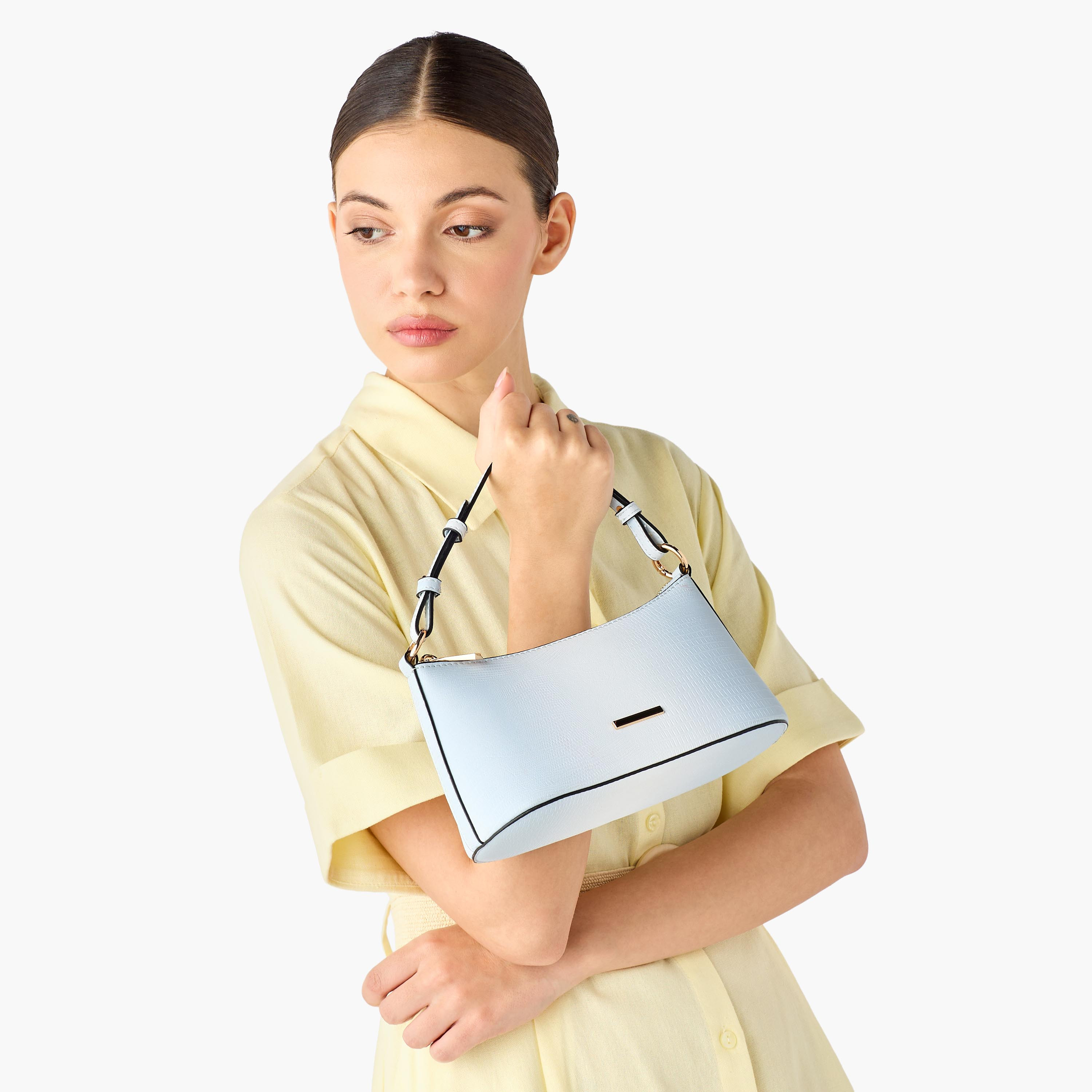 Sasha Jul Textured Shoulder Bag with Detachable Strap-women-bagsandwallets-handbags-image-2