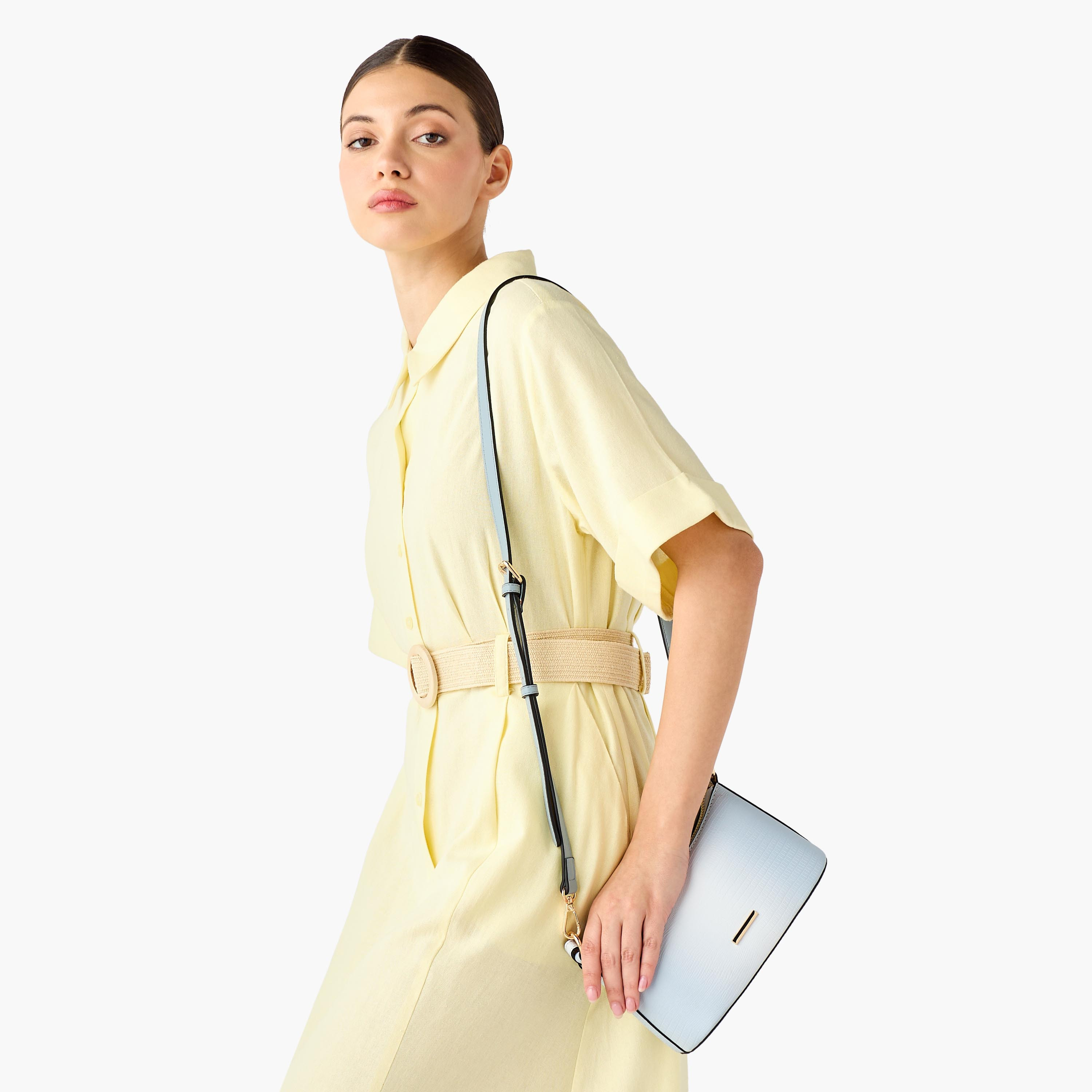 Sasha Jul Textured Shoulder Bag with Detachable Strap-women-bagsandwallets-handbags-image-4