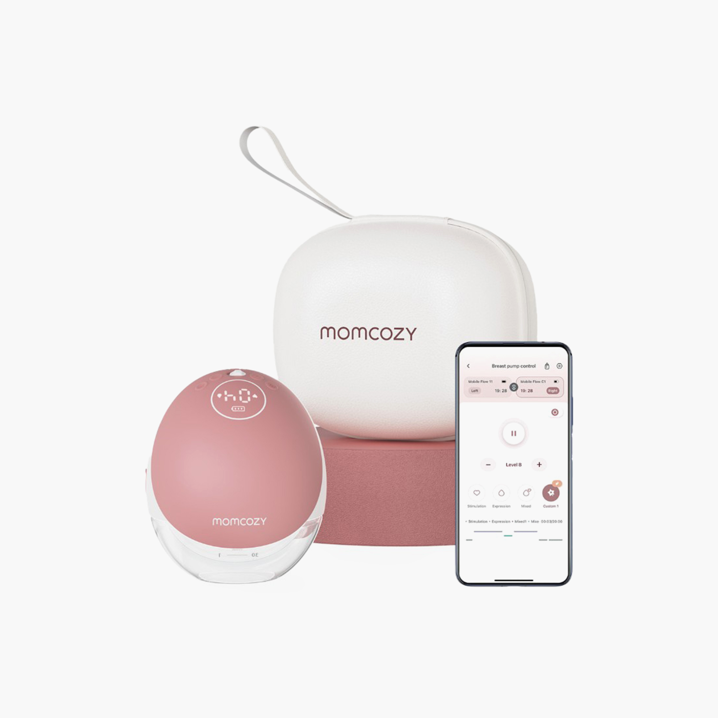 Momcozy M9 Wearable Hands-Free Single Breast Pump - White-baby-feeding-breastfeedingandcare-image-1