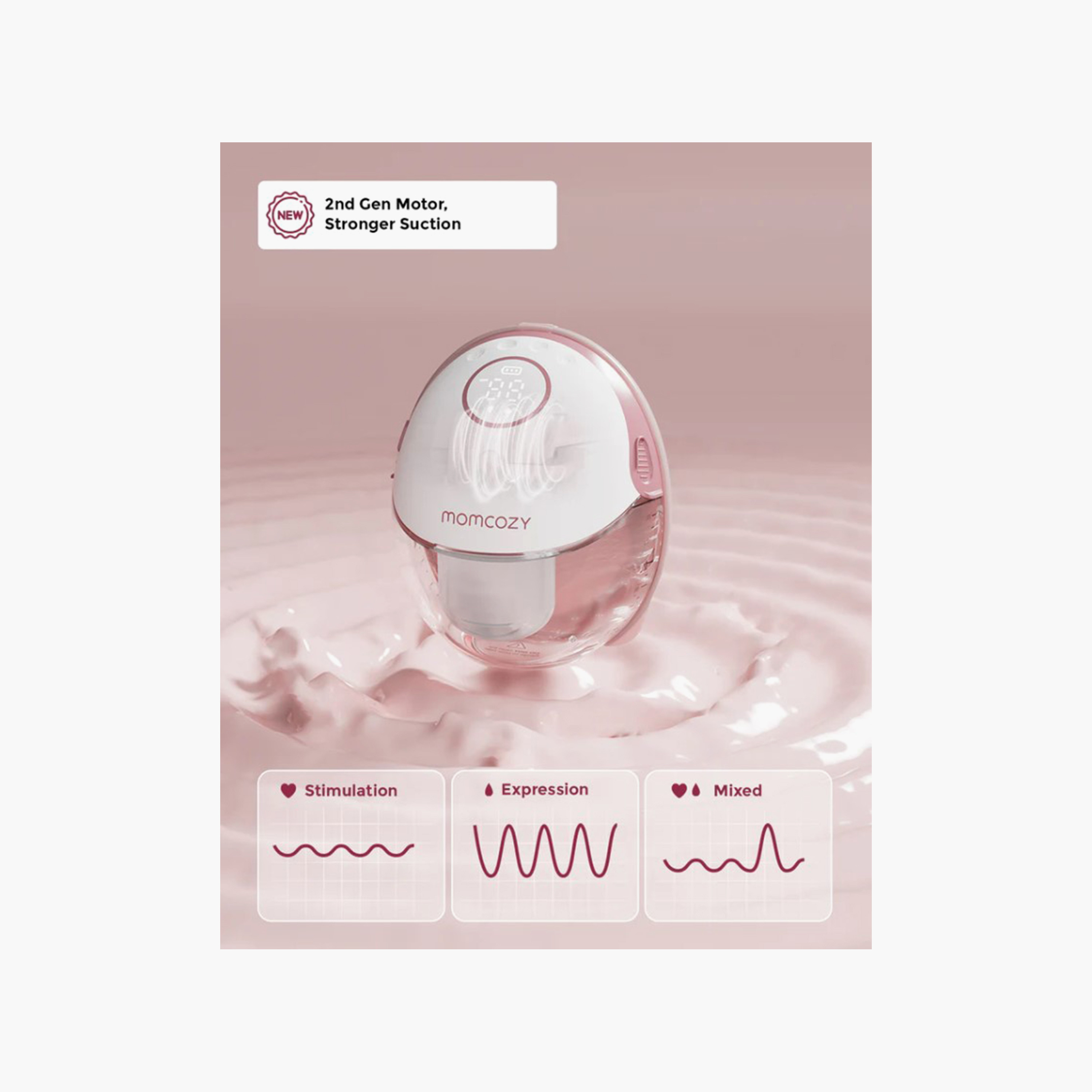 Momcozy M6 Mobile Style Hands-Free Single Breast Pump with 3 Modes & 9 Levels - White-baby-feeding-breastfeedingandcare-image-7