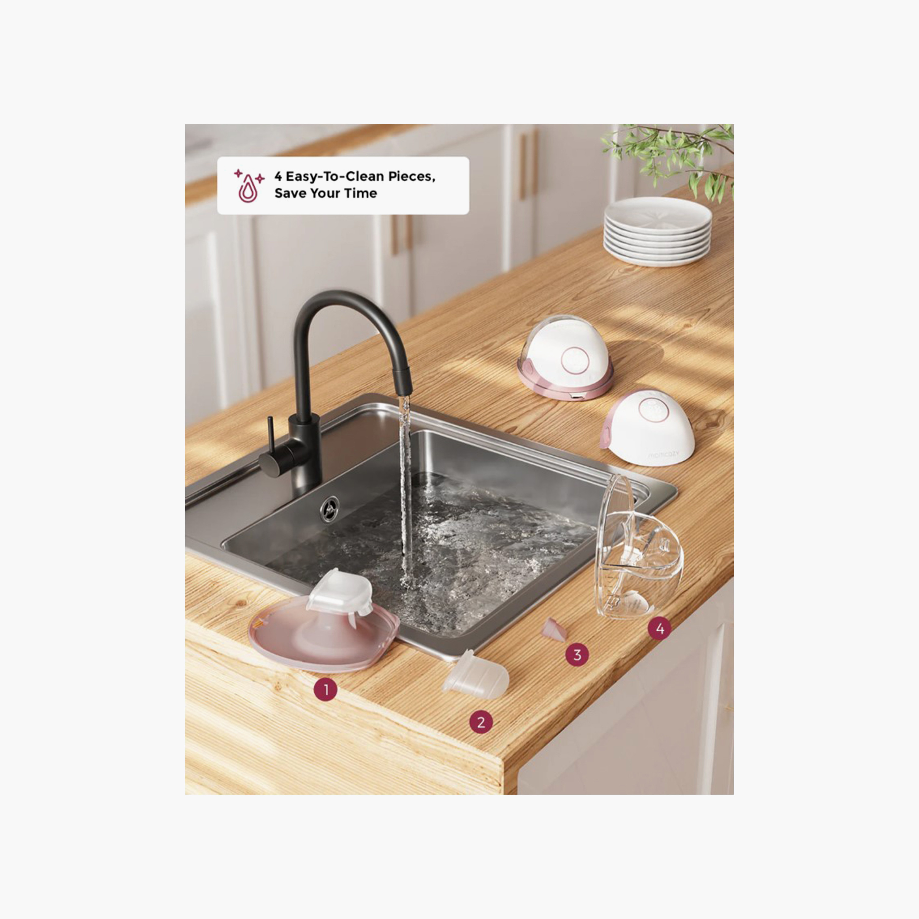 Momcozy M6 Mobile Style Hands-Free Single Breast Pump with 3 Modes & 9 Levels - White-baby-feeding-breastfeedingandcare-image-8