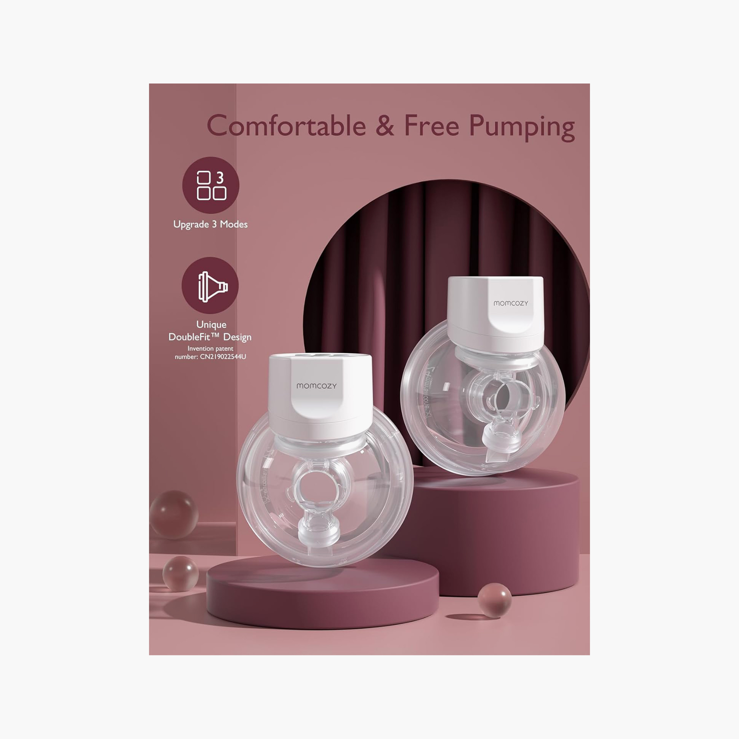 Momcozy S12 Pro Wearable Double Breast Pump - White-baby-feeding-breastfeedingandcare-image-2
