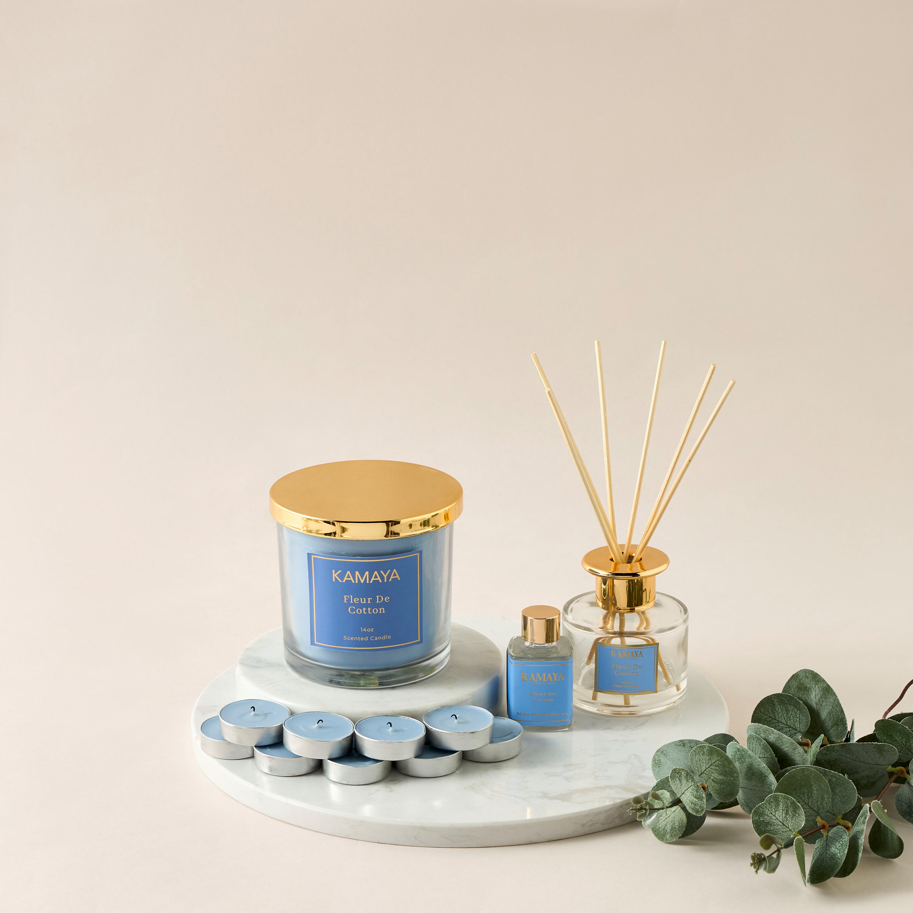 Kamaya 9-Piece Fleur De Cotton Scented Tealight Candle Set - 10 gms-household-homefragrance-candles-image-5