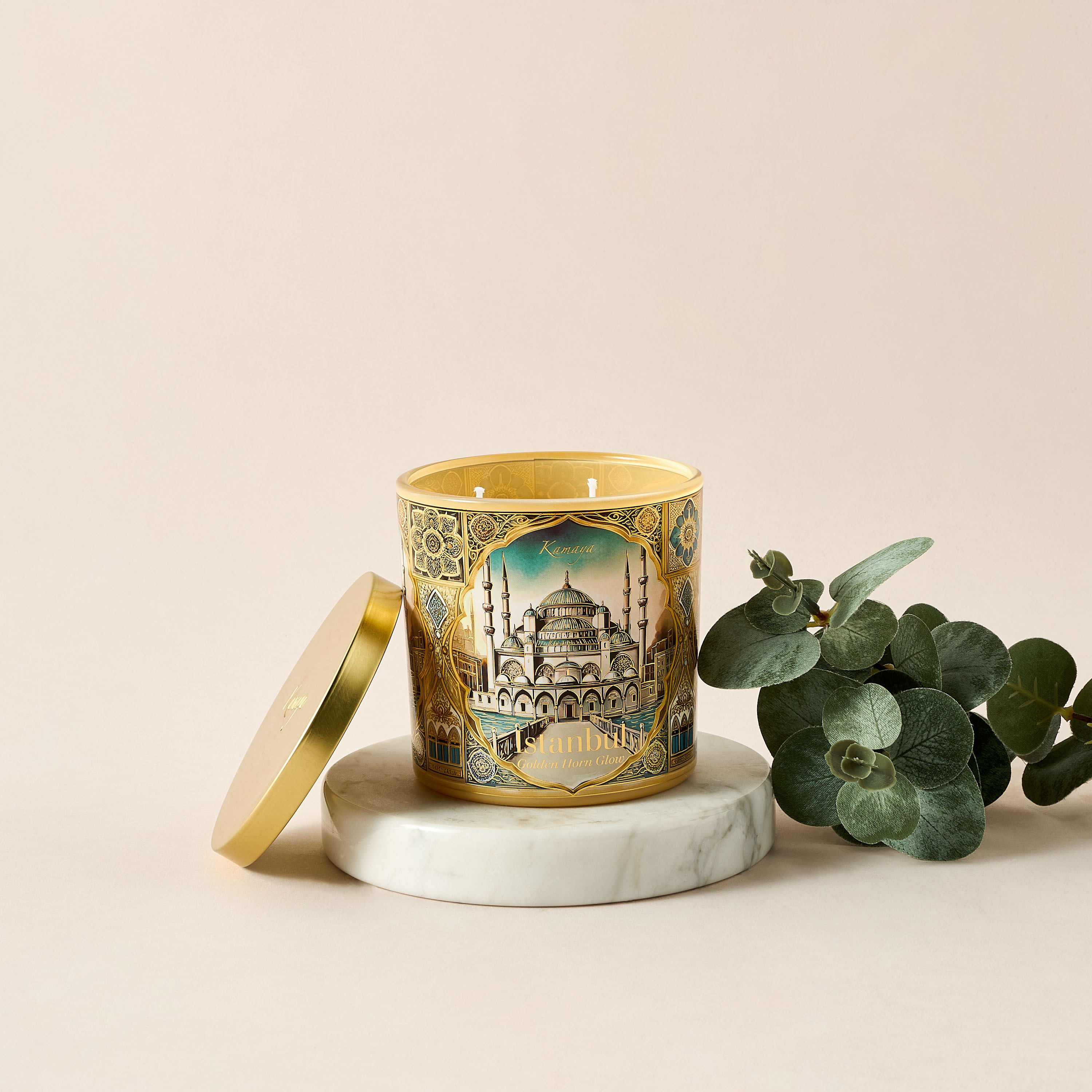 Kamaya Golder Horn Glow Scented Jar Candle - 400 gms-household-homefragrance-candles-image-1