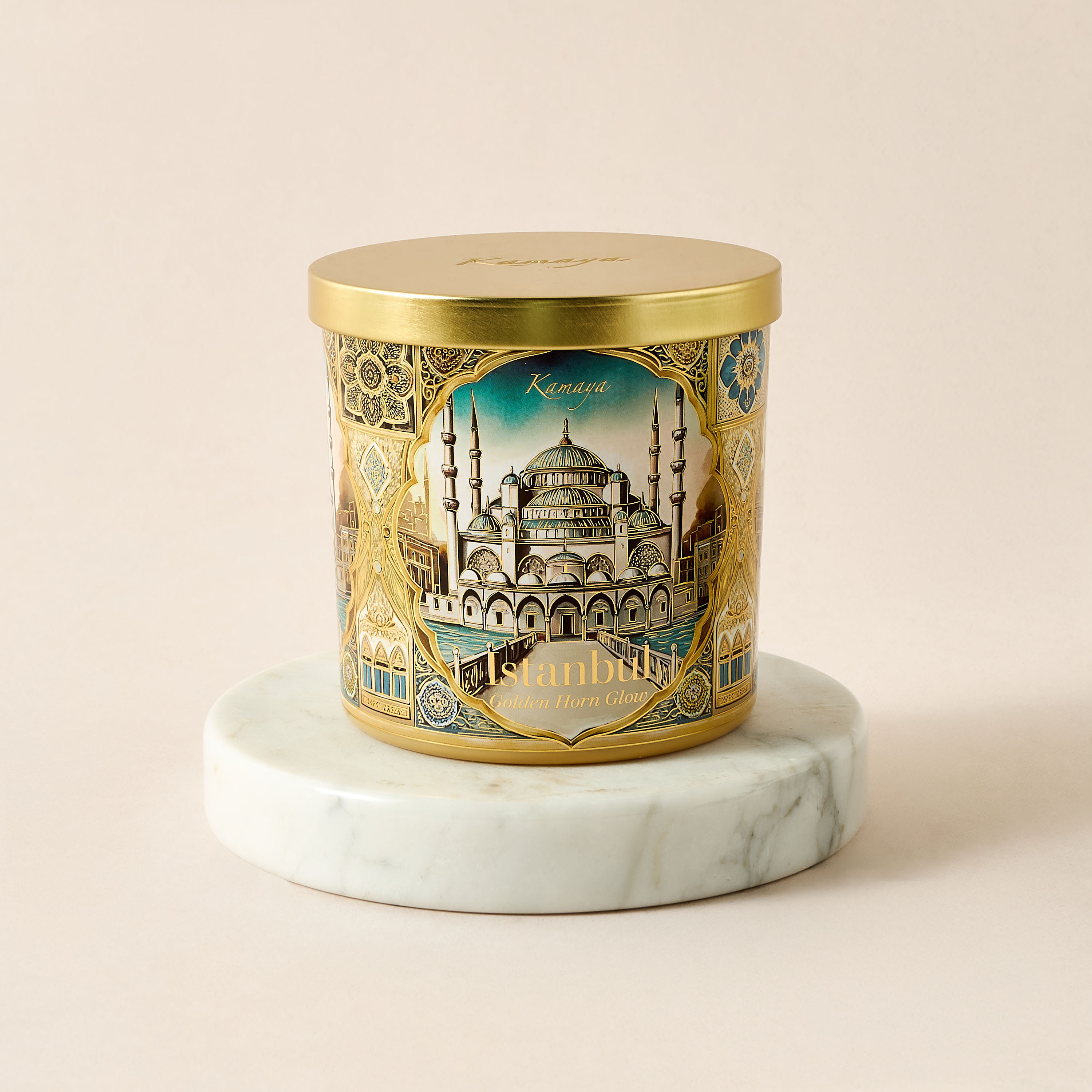 Kamaya Golder Horn Glow Scented Jar Candle - 400 gms-household-homefragrance-candles-image-2