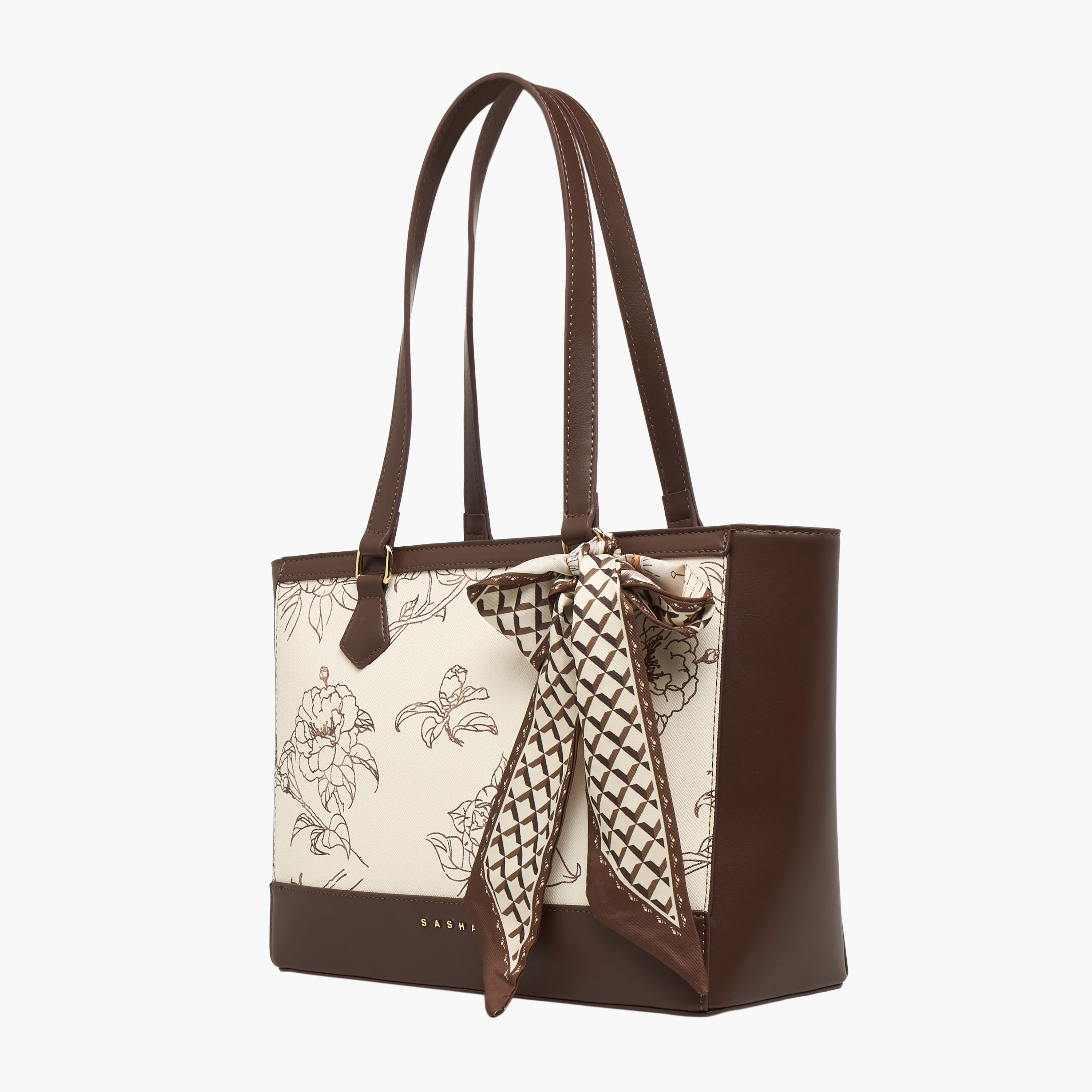 Sasha Kodes Floral Print Tote Bag with Double Handle-women-bagsandwallets-handbags-image-3