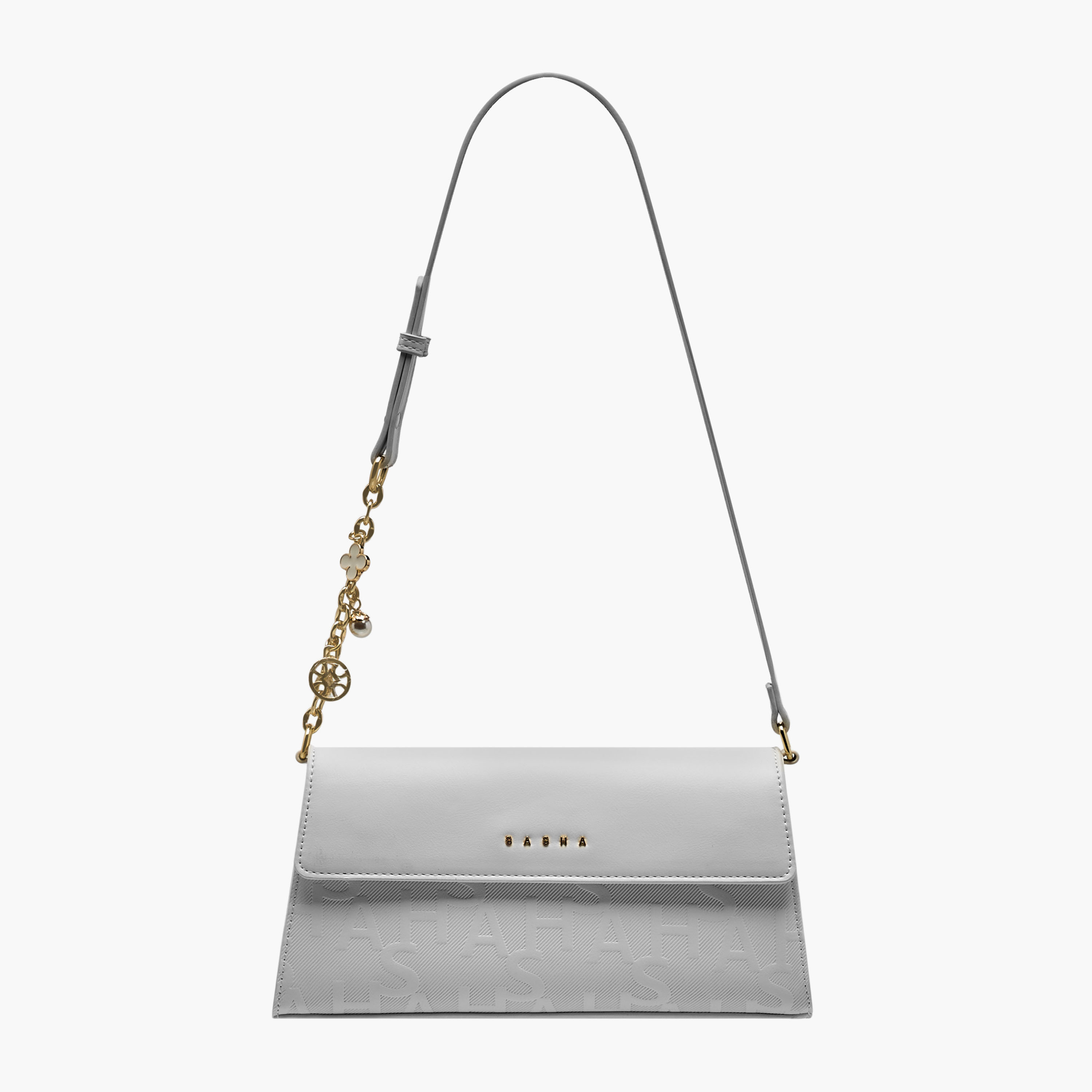 Sasha Kodes Embossed Shoulder Bag with Adjustable Strap-women-bagsandwallets-handbags-image-1