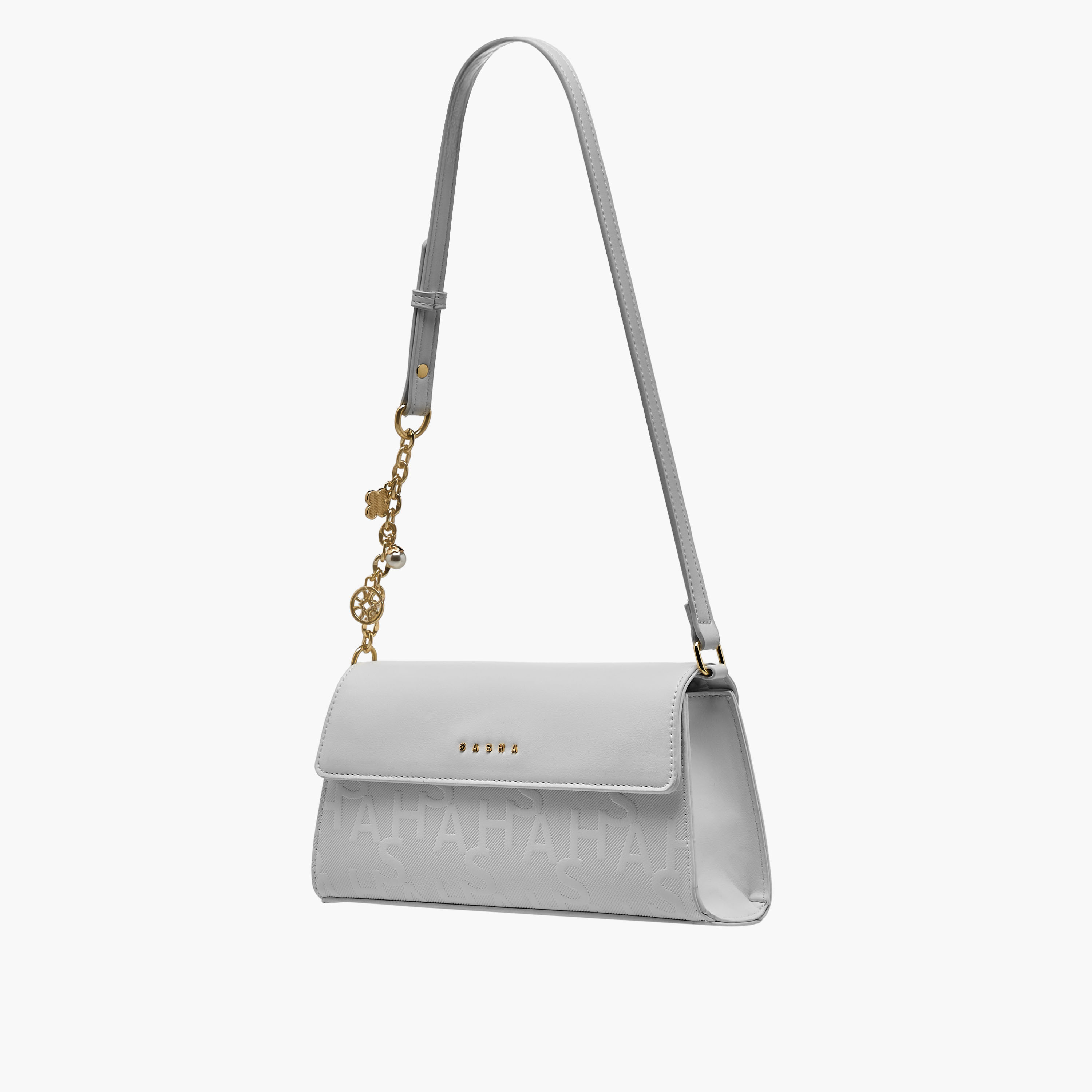 Sasha Kodes Embossed Shoulder Bag with Adjustable Strap-women-bagsandwallets-handbags-image-3