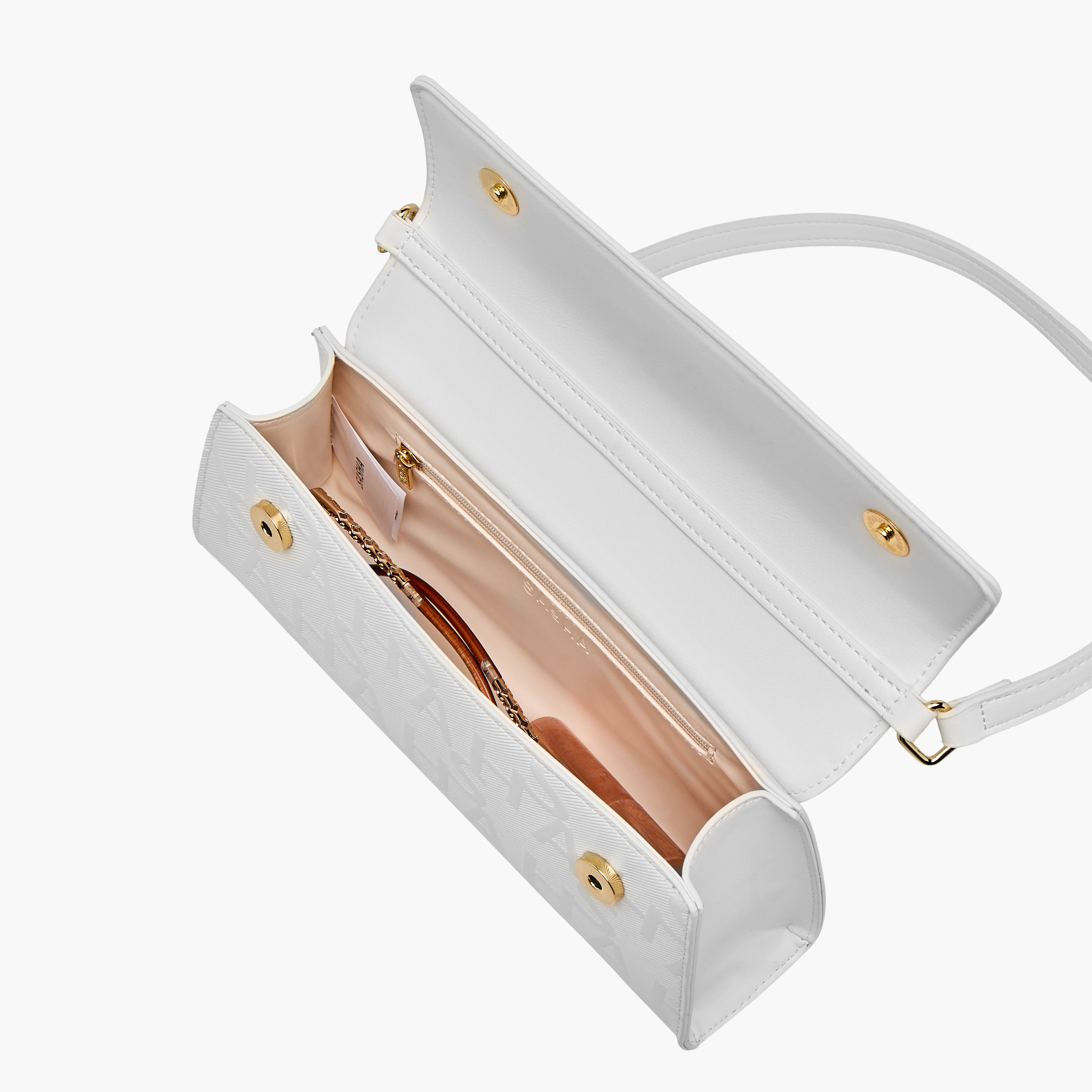 Sasha Kodes Embossed Shoulder Bag with Adjustable Strap-women-bagsandwallets-handbags-image-8