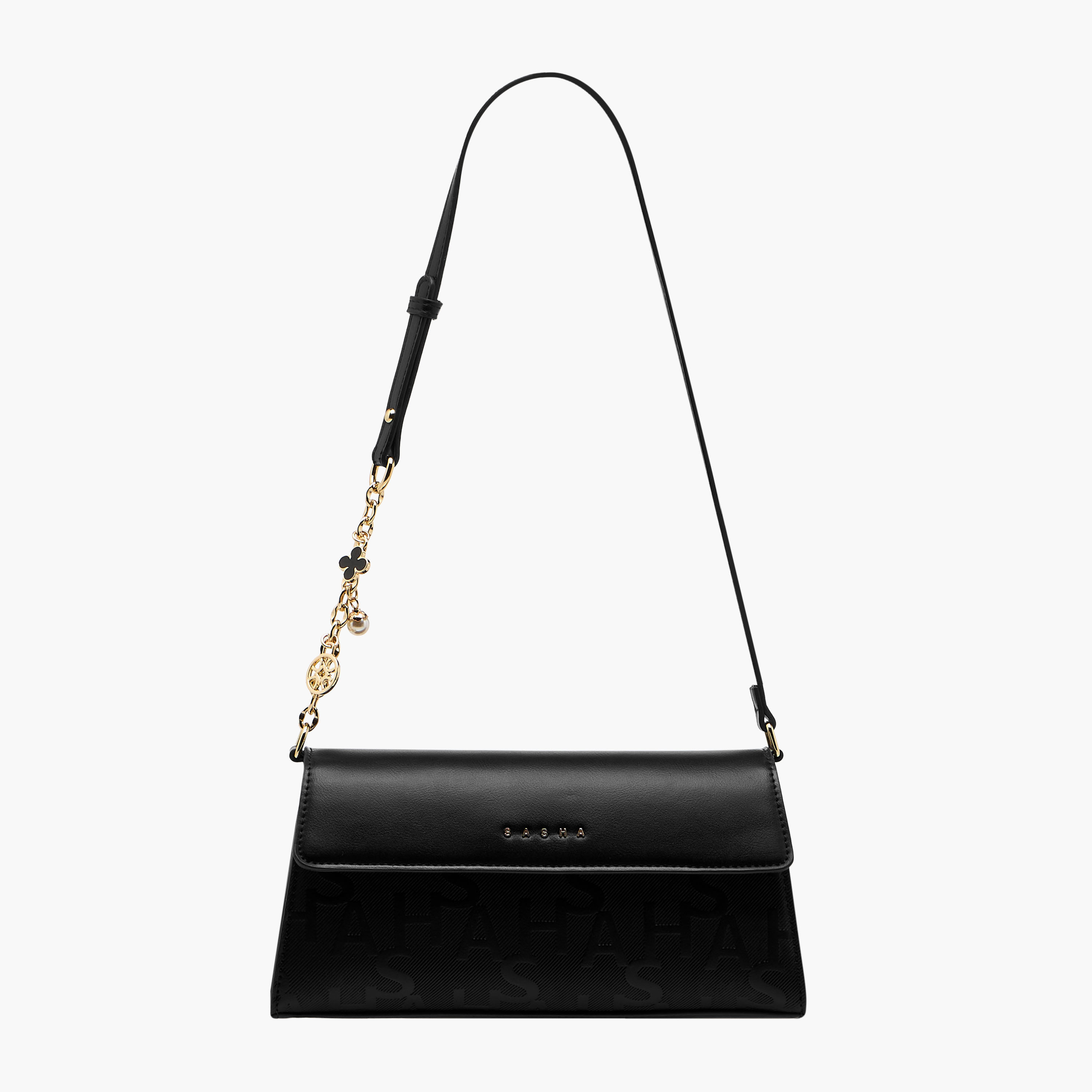 Sasha Kodes Embossed Shoulder Bag with Adjustable Strap-women-bagsandwallets-handbags-image-1