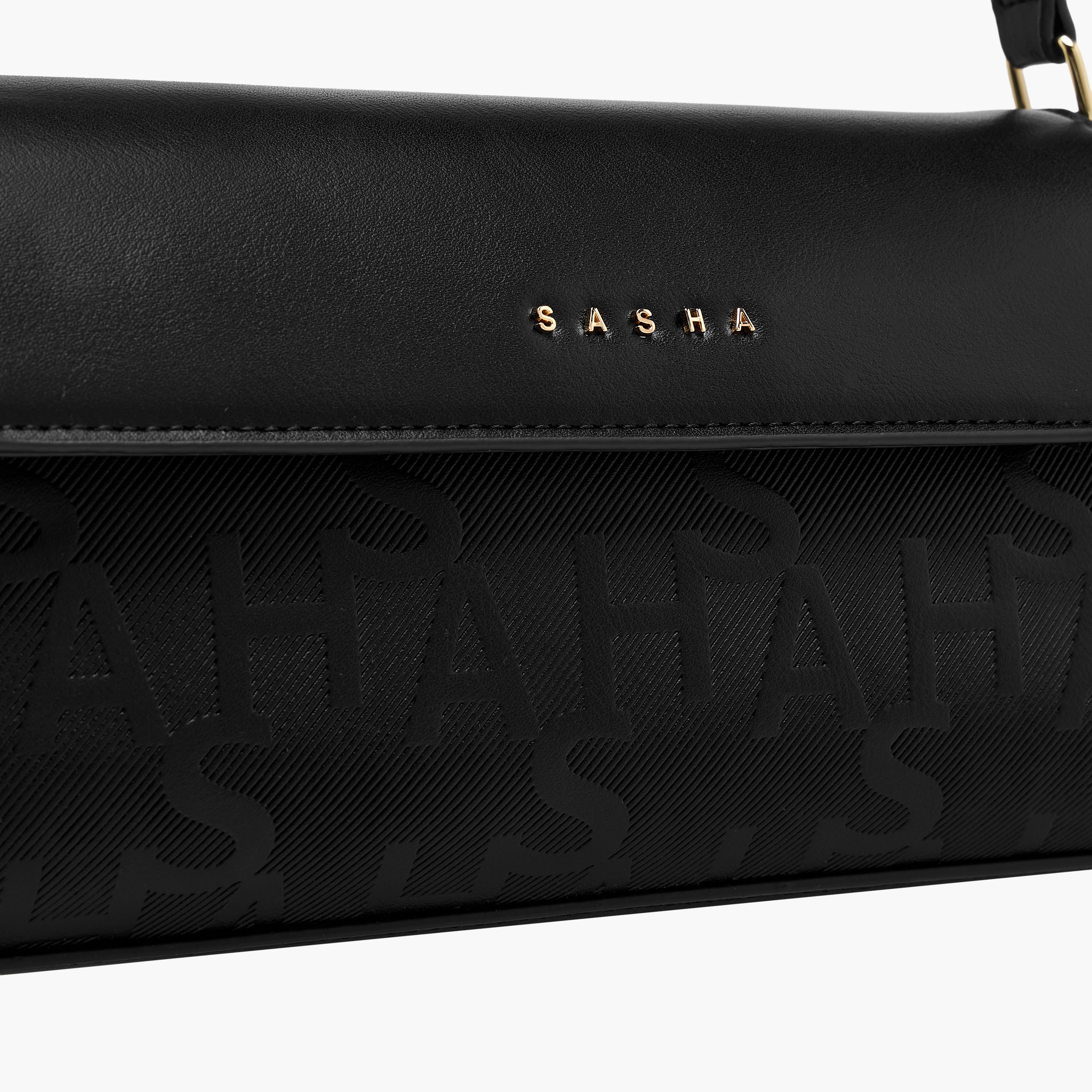 Sasha Kodes Embossed Shoulder Bag with Adjustable Strap-women-bagsandwallets-handbags-image-5