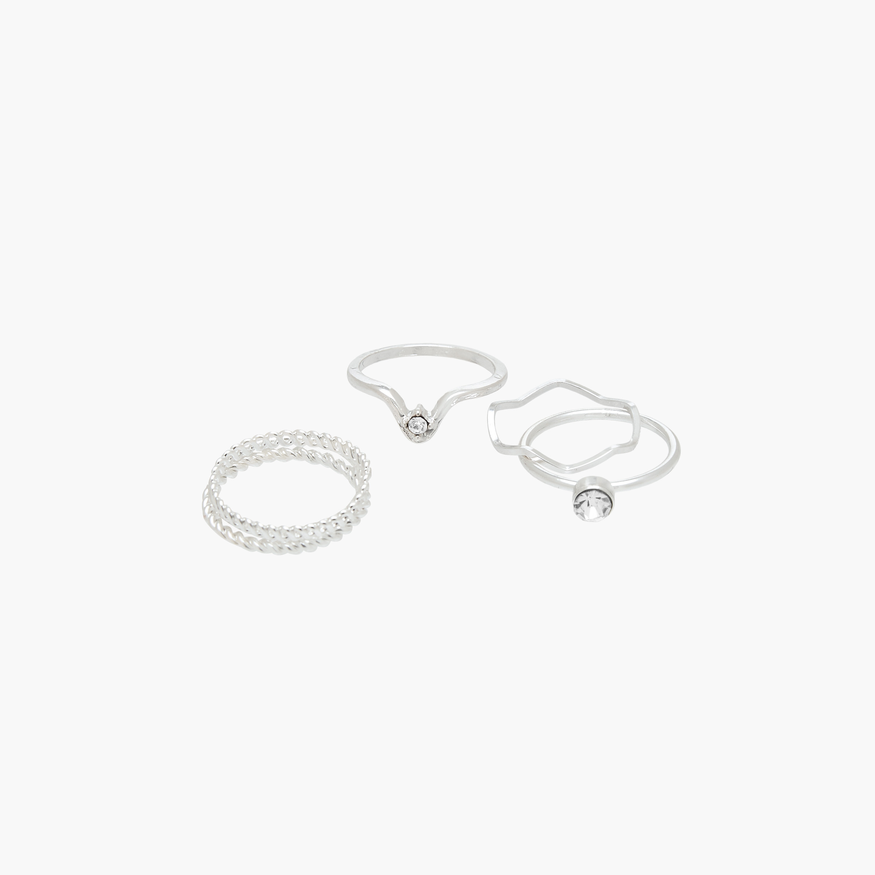Set of 6 - Assorted Silver Tone Ring-women-watchesandjewellery-jewellery-rings-image-2